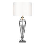Hinton table lamp with glass base and fabric shade