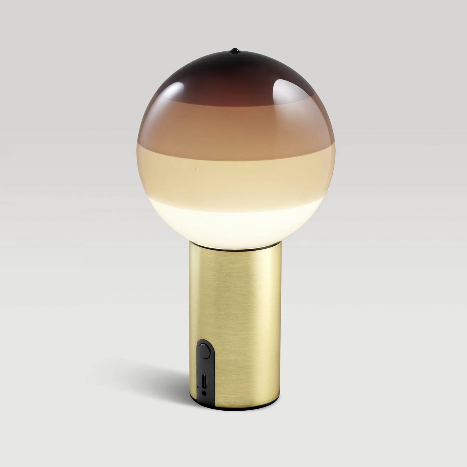 MARSET Akku-Tischlampe Dipping Light, braun/messing, dimmbar günstig online kaufen
