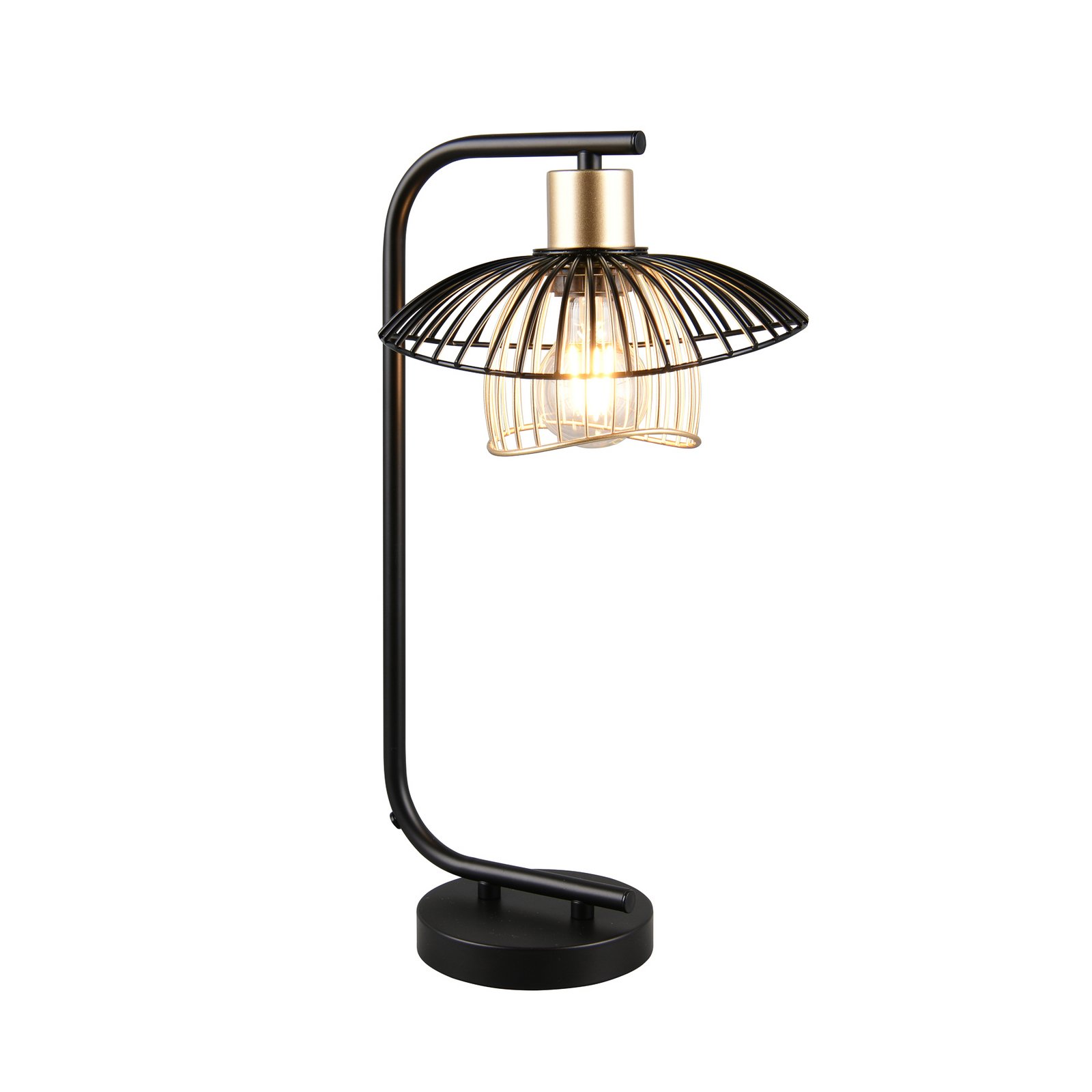 Galda lampa Lauris, melna matēta, augstums 44 cm, metāls, E27