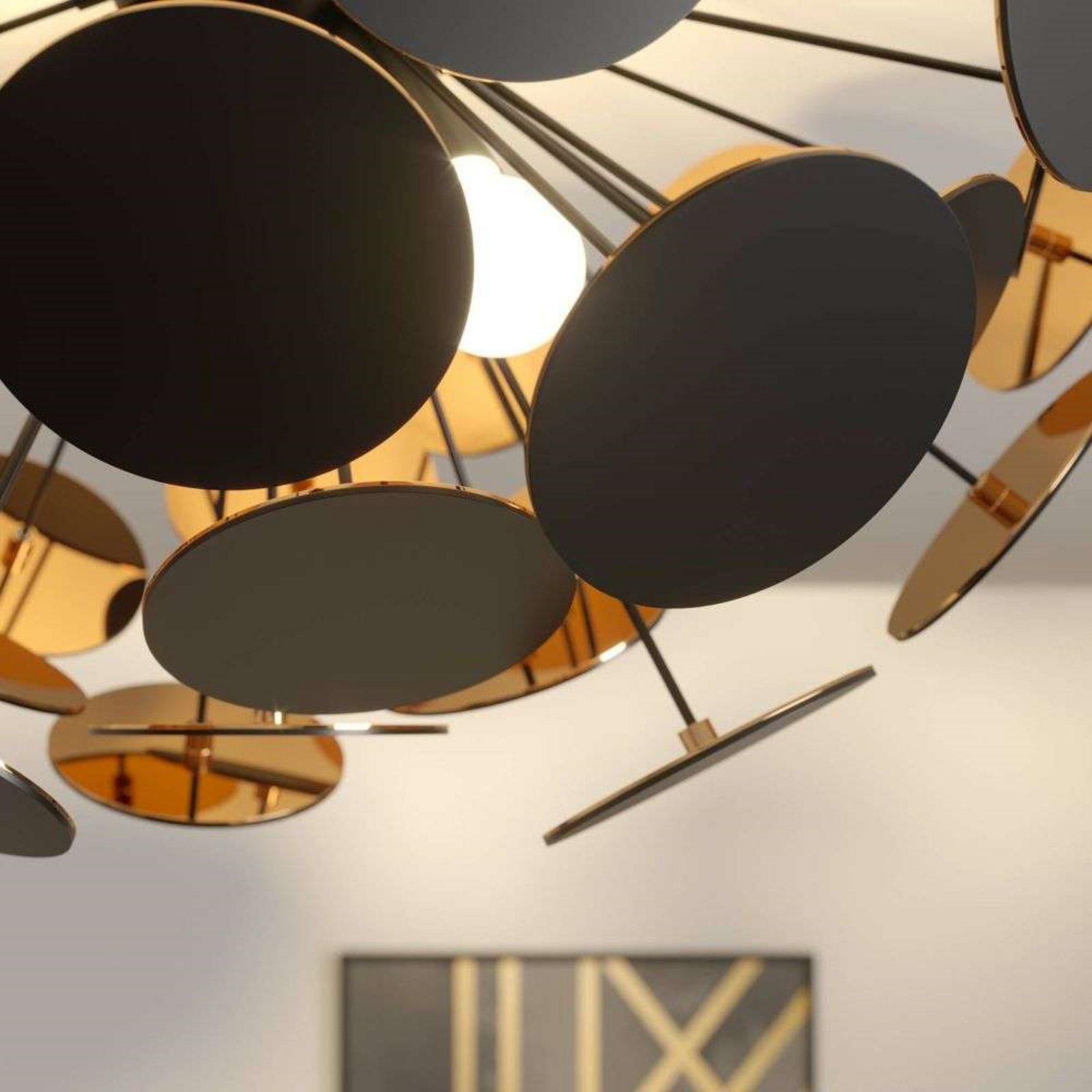 Kinan Plafond Black/Gold - Lindby