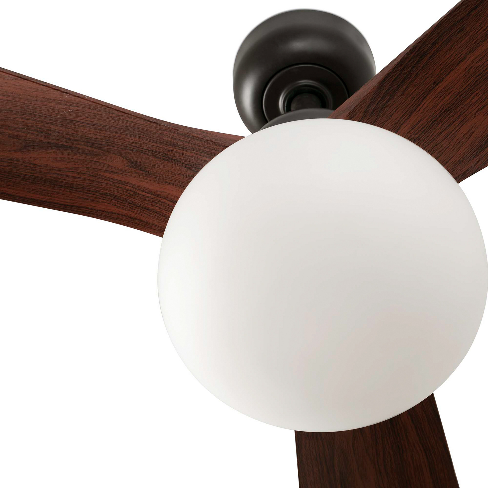 Ventilateur de plafond avec éclairage Outwood, marron, courant continu,