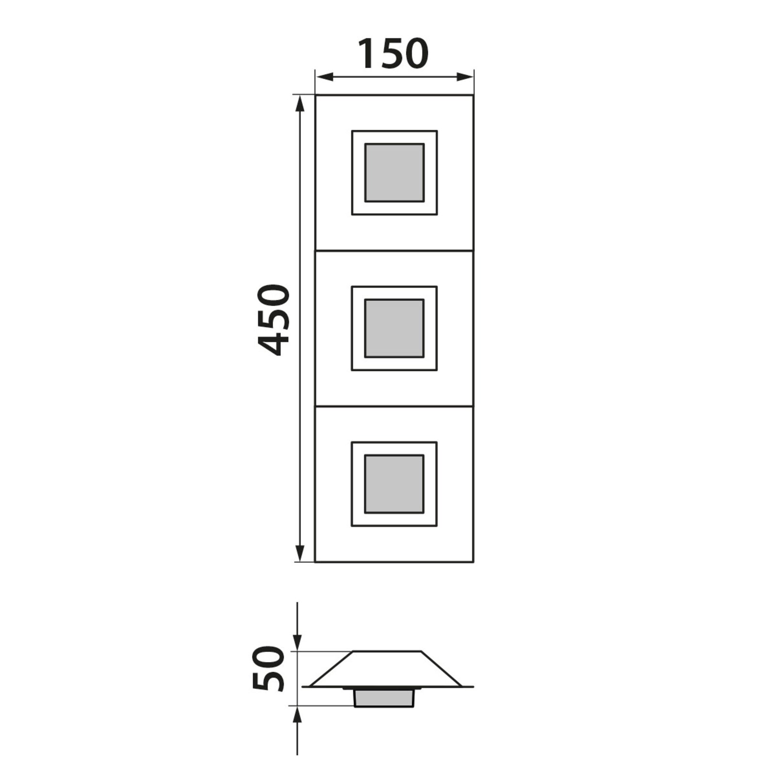 GROSSMANN Basic LED wall light 3flg.
