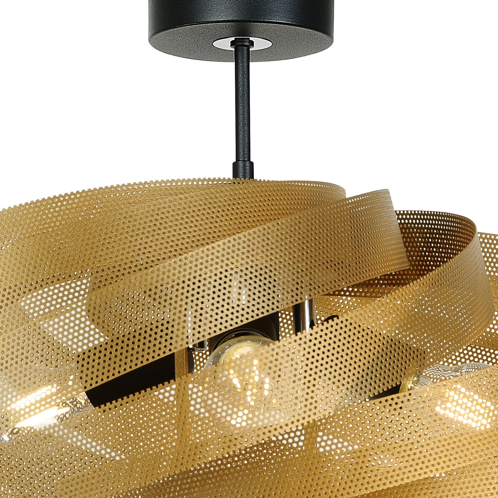 Stropna svetilka Vento, zlate barve, Ø 60 cm