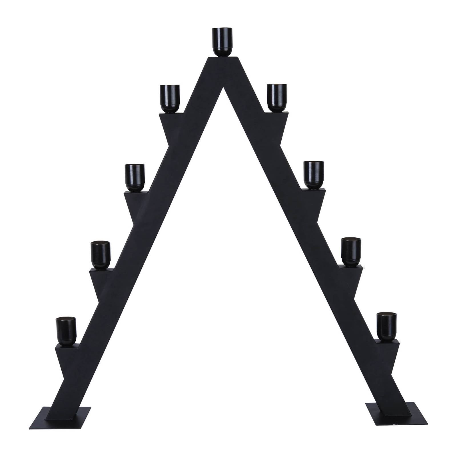 STAR TRADING Max candelabra, 77 cm, 9-bulb, black, metal, plastic, E27, 40 W, L: 77 cm, W: 15 cm, H: 77 cm