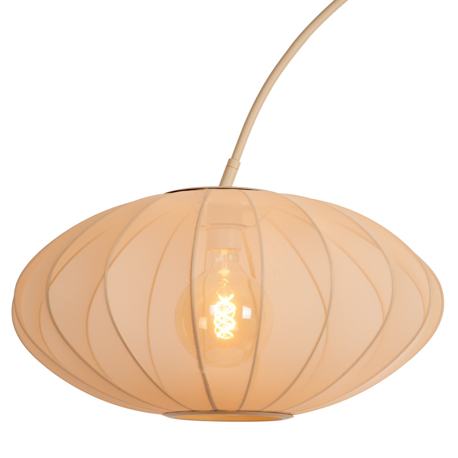 Corina arc lamp, beige, E27, 192 cm, plastic