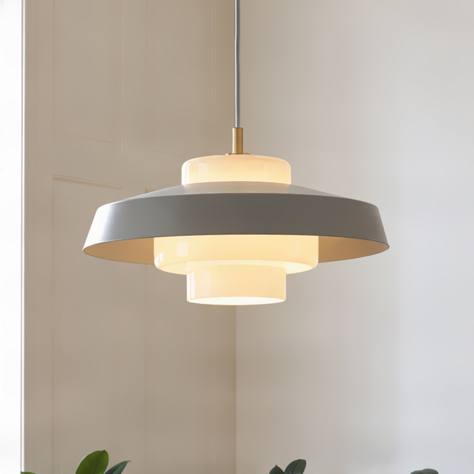 Żyrandol Rico, zielony, Ø 38 cm, metal/szkło – Nola