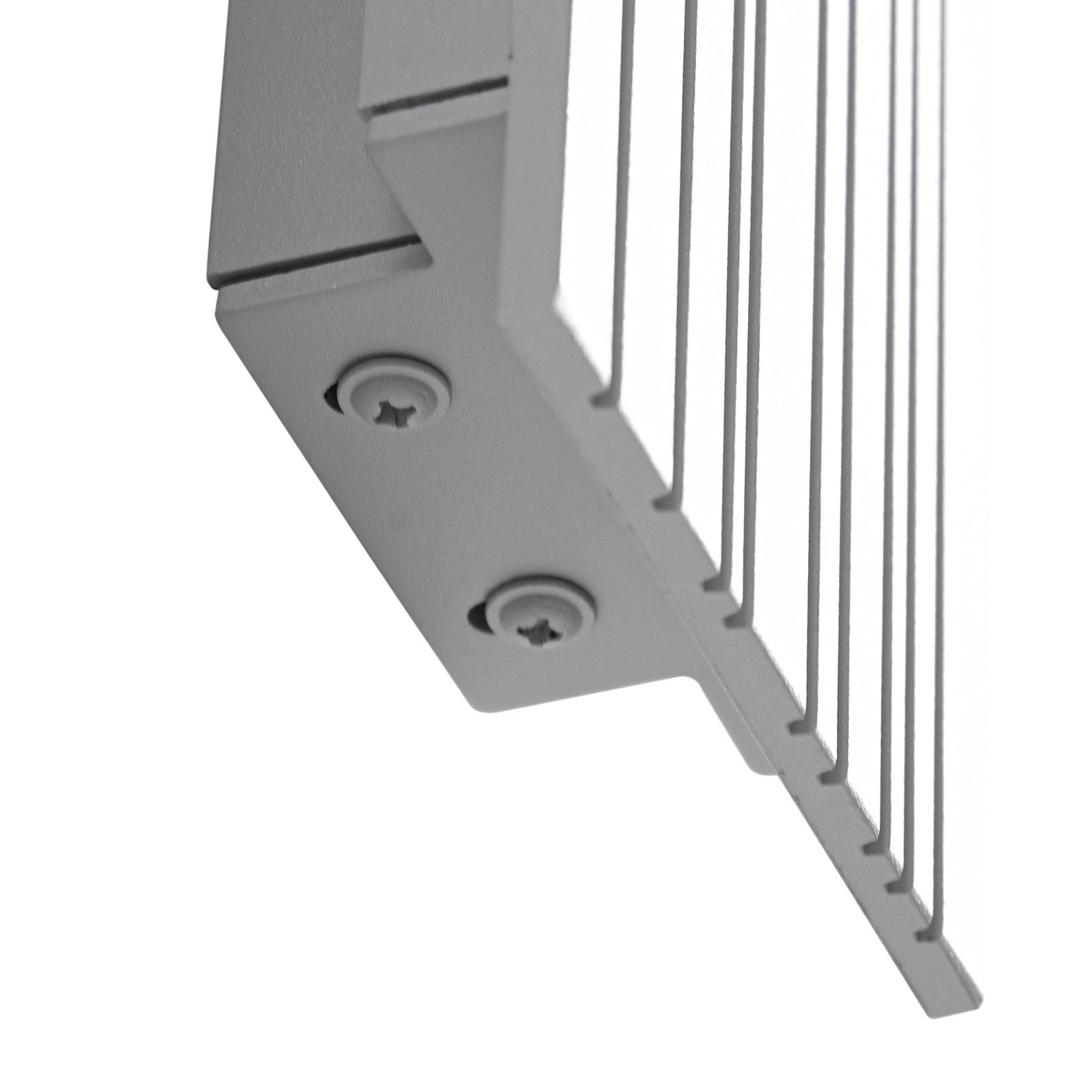 Melira LED buiten wandlamp, grijs, lengte 100 cm, aluminium - Lucande