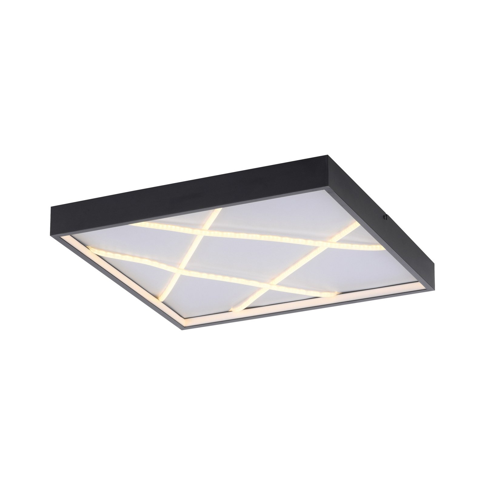 JUST LIGHT. LED plafondlamp Mikado, 50 x 50 cm, zwart