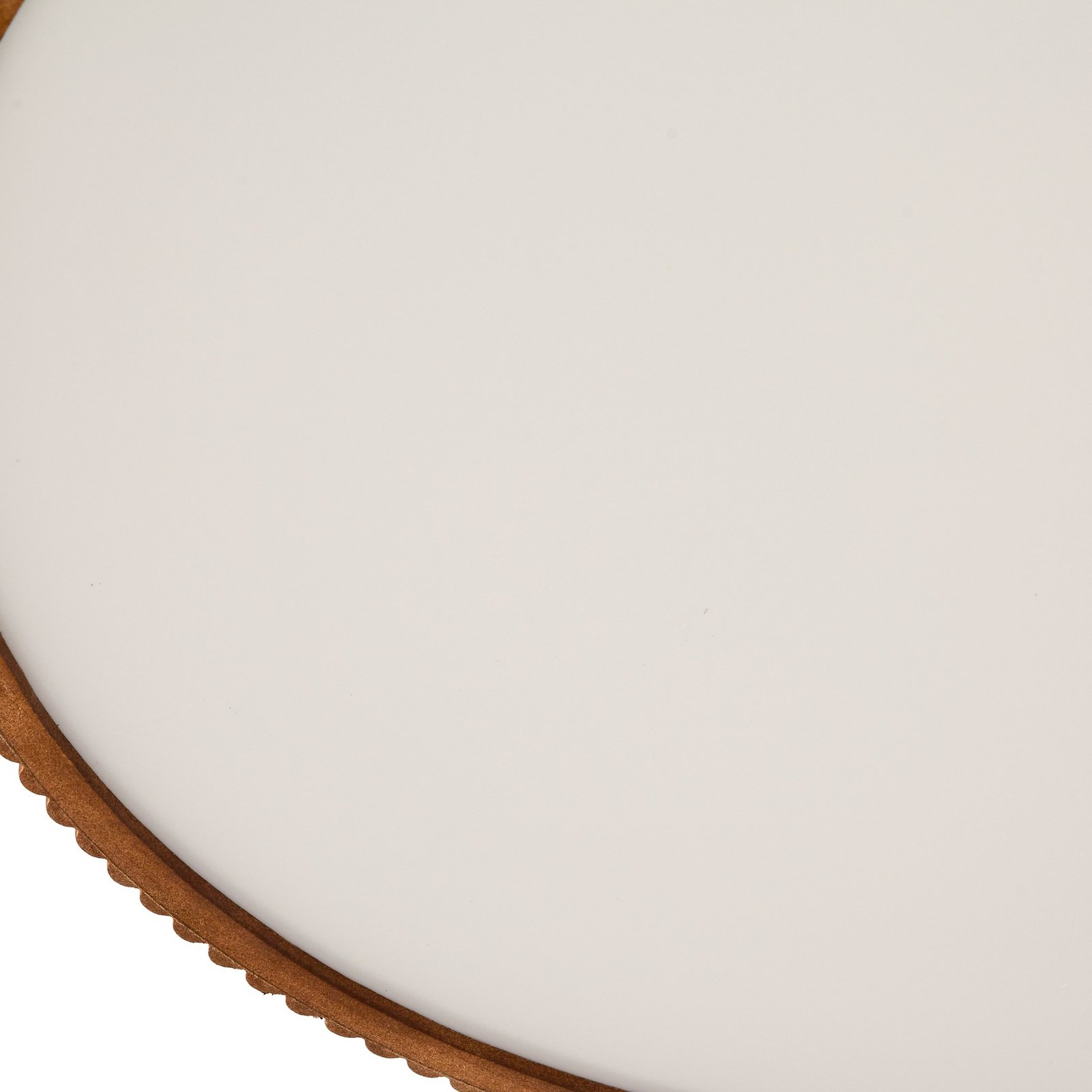 Lindby LED ceiling lamp Velua, white/dark wood, CCT, Ø 50 cm