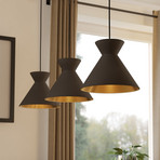 Lampa wisząca Nastasia cappuccino/mosiądz 3-punktowa