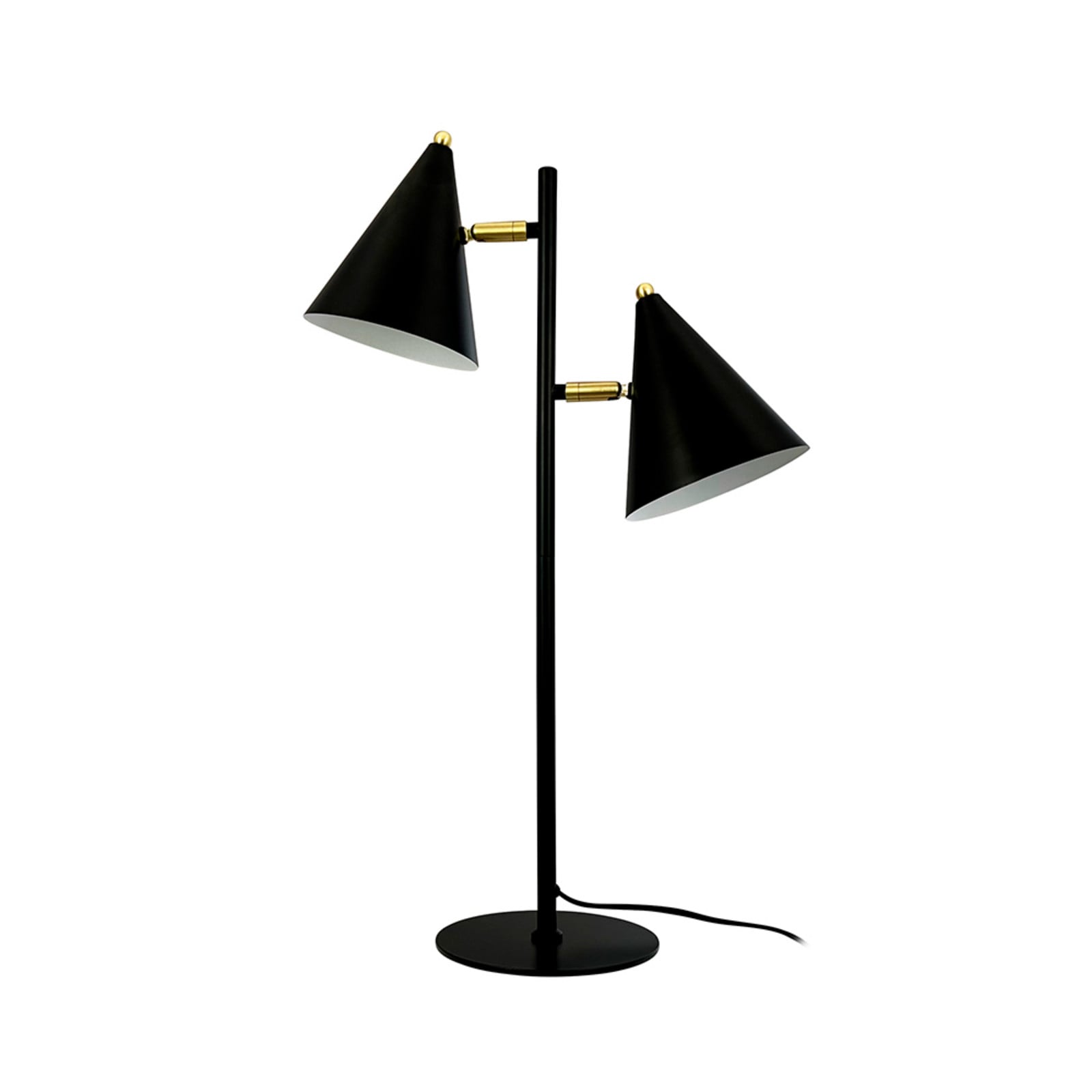 Rouen bordslampa, svart, 2 lampor. H&ouml;jd 64 cm Dyberg Larsen - Vardagsrum - Skandinavisk - Metall - Med flera ljusk&auml;llor