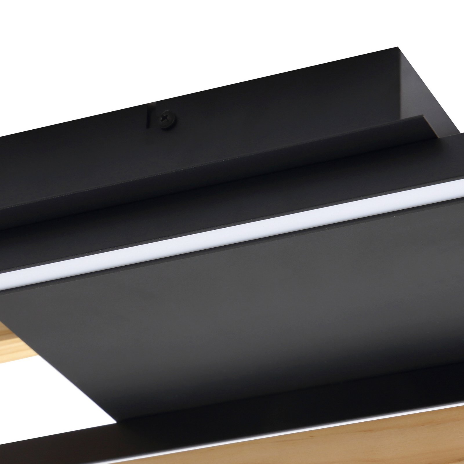 Holamu LED Deckenleuchte L86 Schwarz/Holz - Lindby