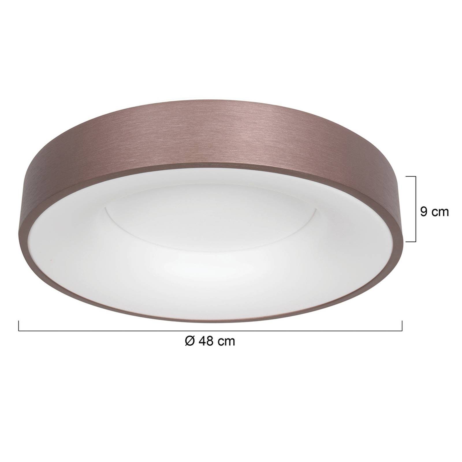 LED stropné svietidlo Ringlede, 2 700 K Ø 48 cm bronz