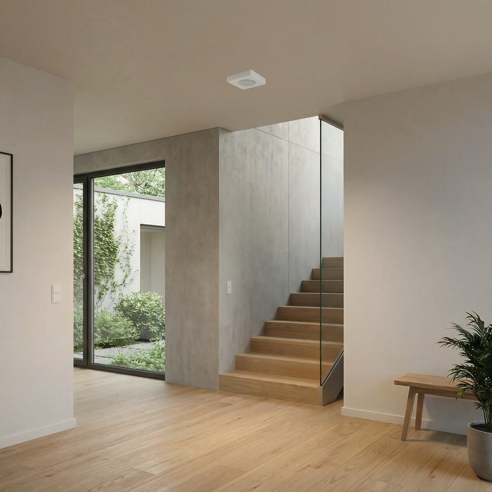 Plafonieră Hero, albă, 12 x 12 cm, metal, GX53