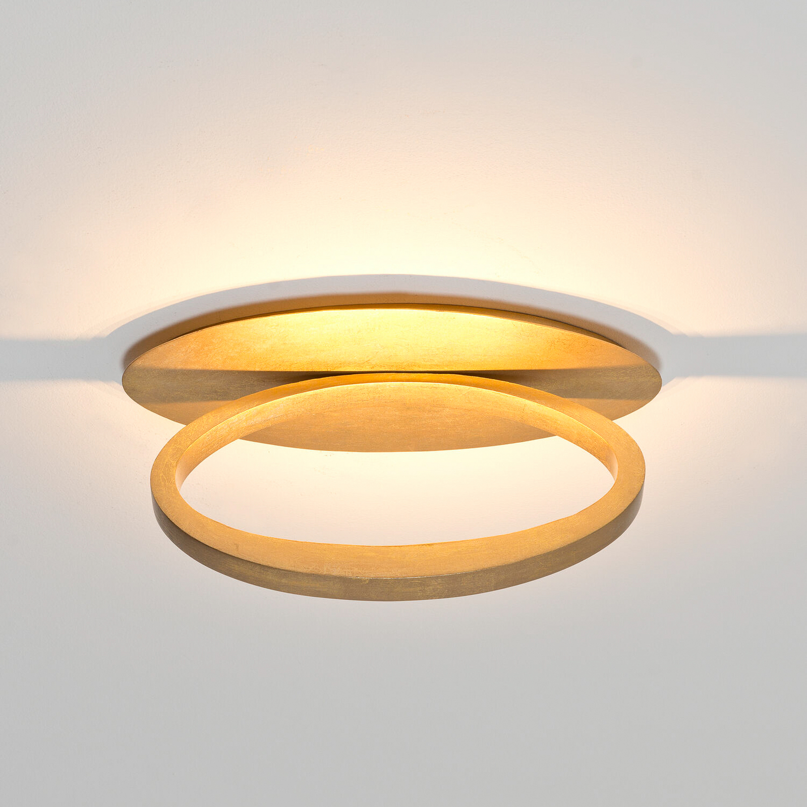 Aplique de pared LED ASTERISCO OVAL, color dorado, 45 cm, metal, atenuable