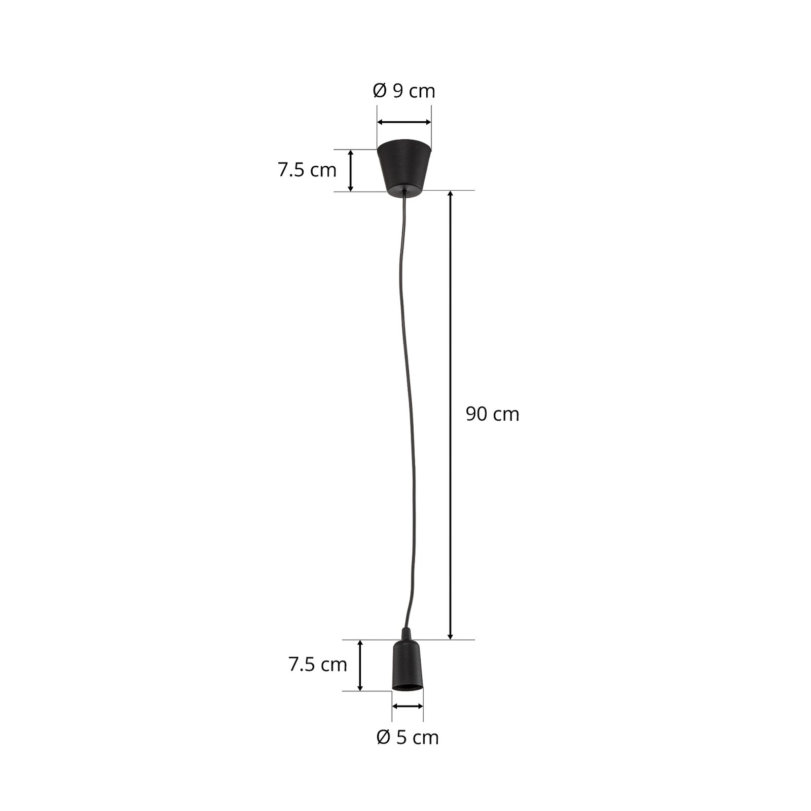 Lampa wisząca Brasil, czarna, 1-punktowa