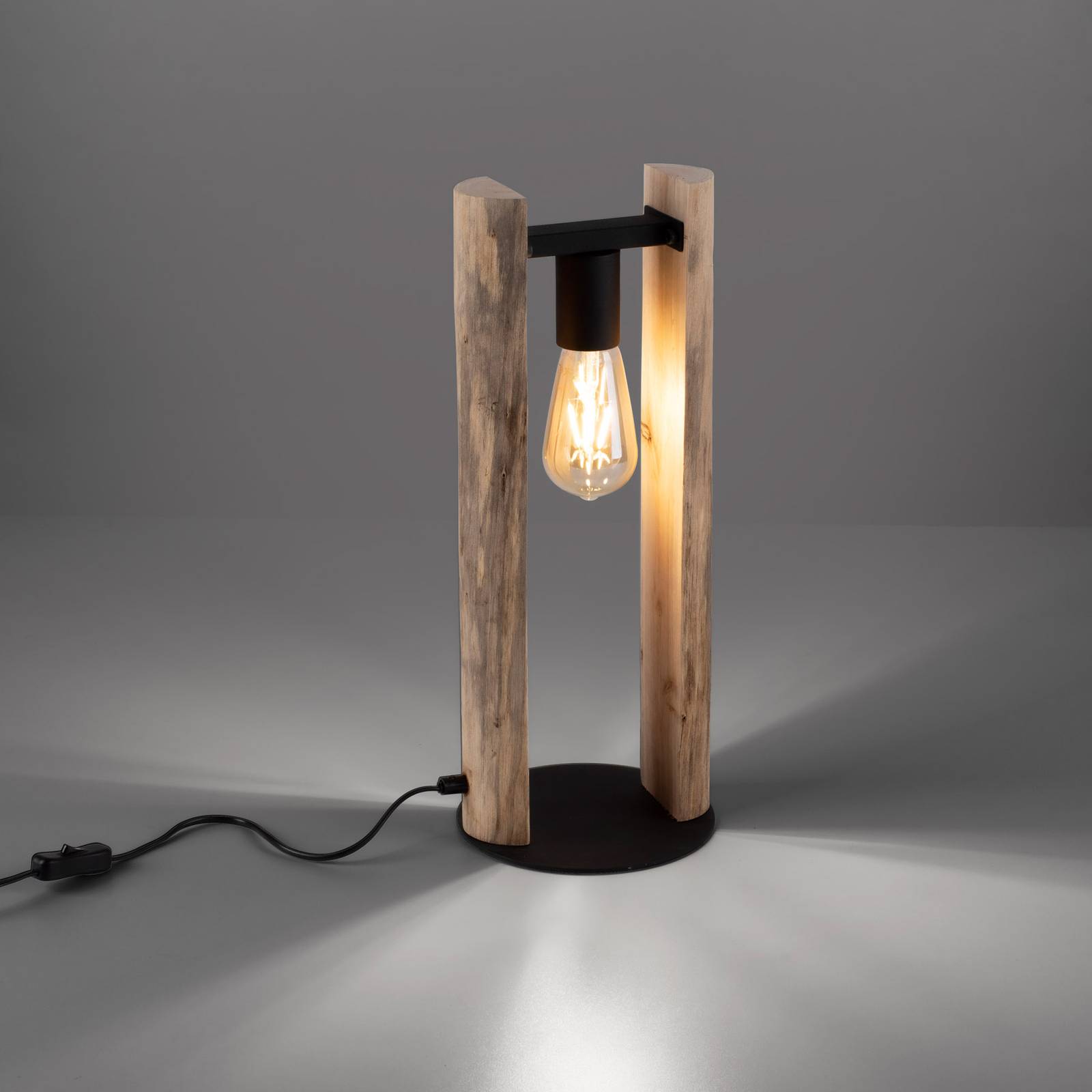 Just light. fából készült rönk asztali lámpa