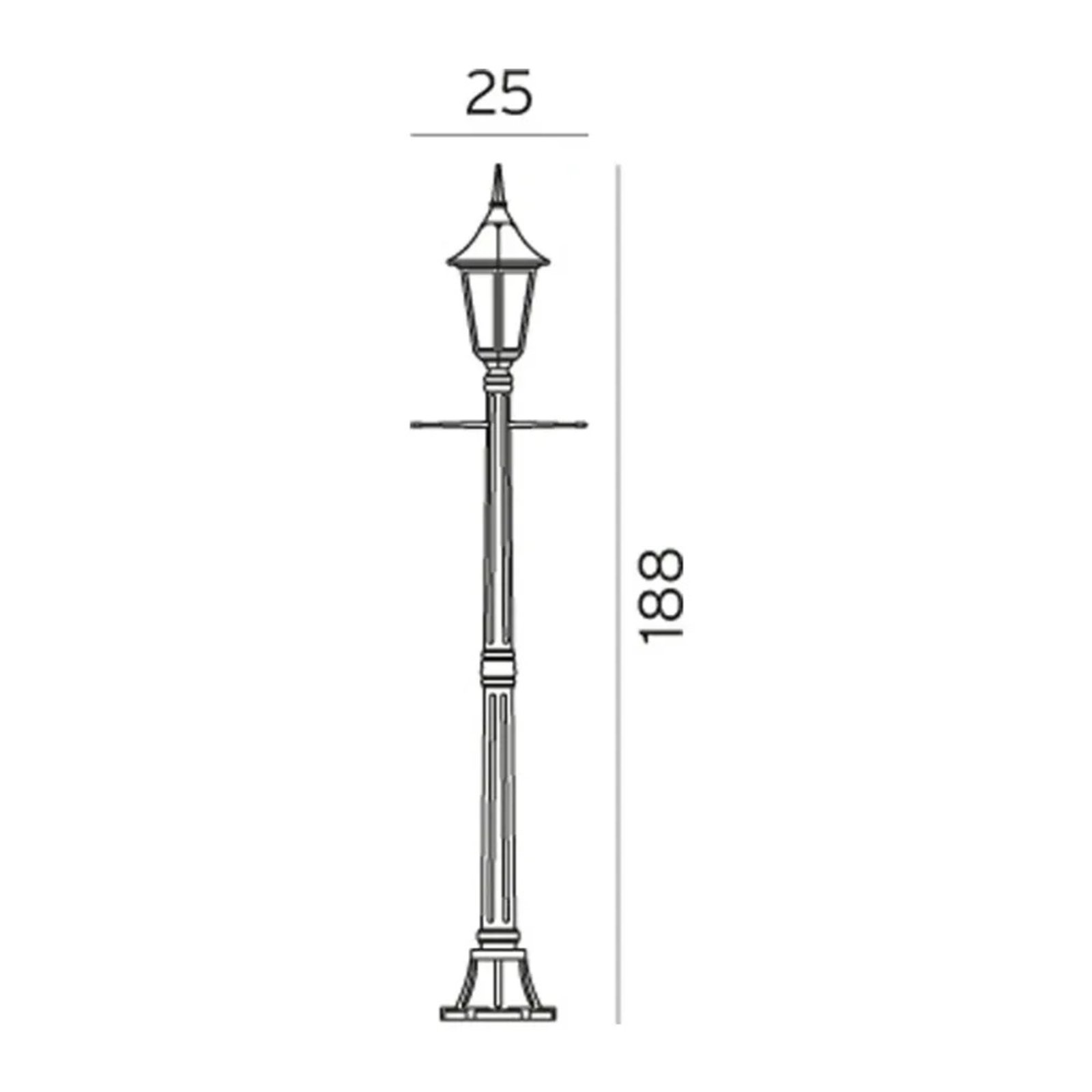 Rimini/Milano 1 Lampă de Grădină de Exterior White pentru Ancoră Pentru Beton Bl