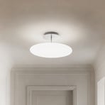 Lindby LED ceiling light Gunda, white, glass, Ø 48 cm, dimmable