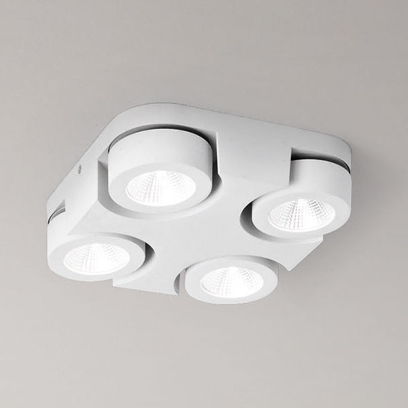Fabas Luce Square Hella LED ceiling light, for Living / Dining Room, aluminium, 20 W, energy efficiency: A+, L: 25 cm, W: 25 cm, H: 5.5 cm