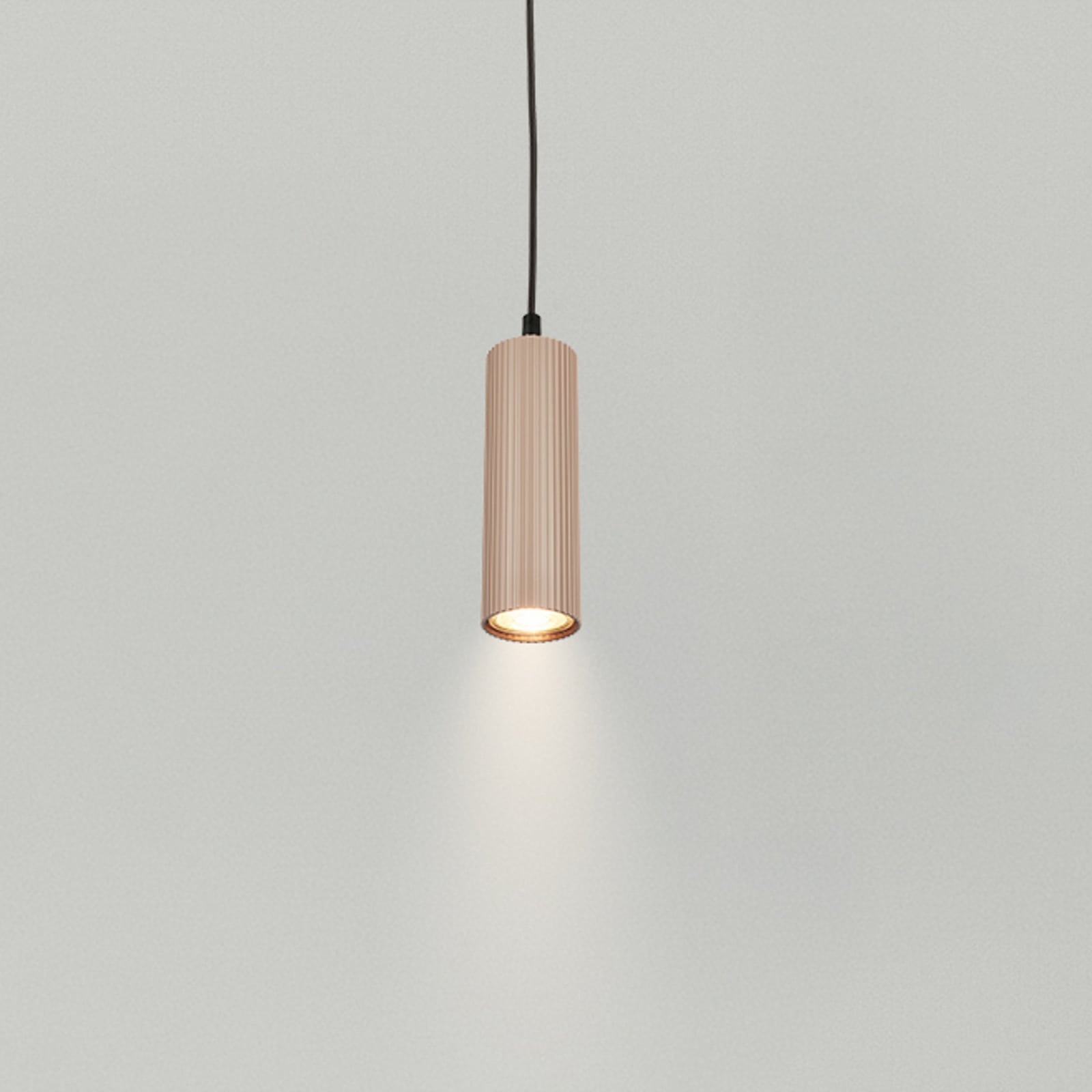 Suspension Ida, beige, à 1 lampe, Ø 10 cm, GU10