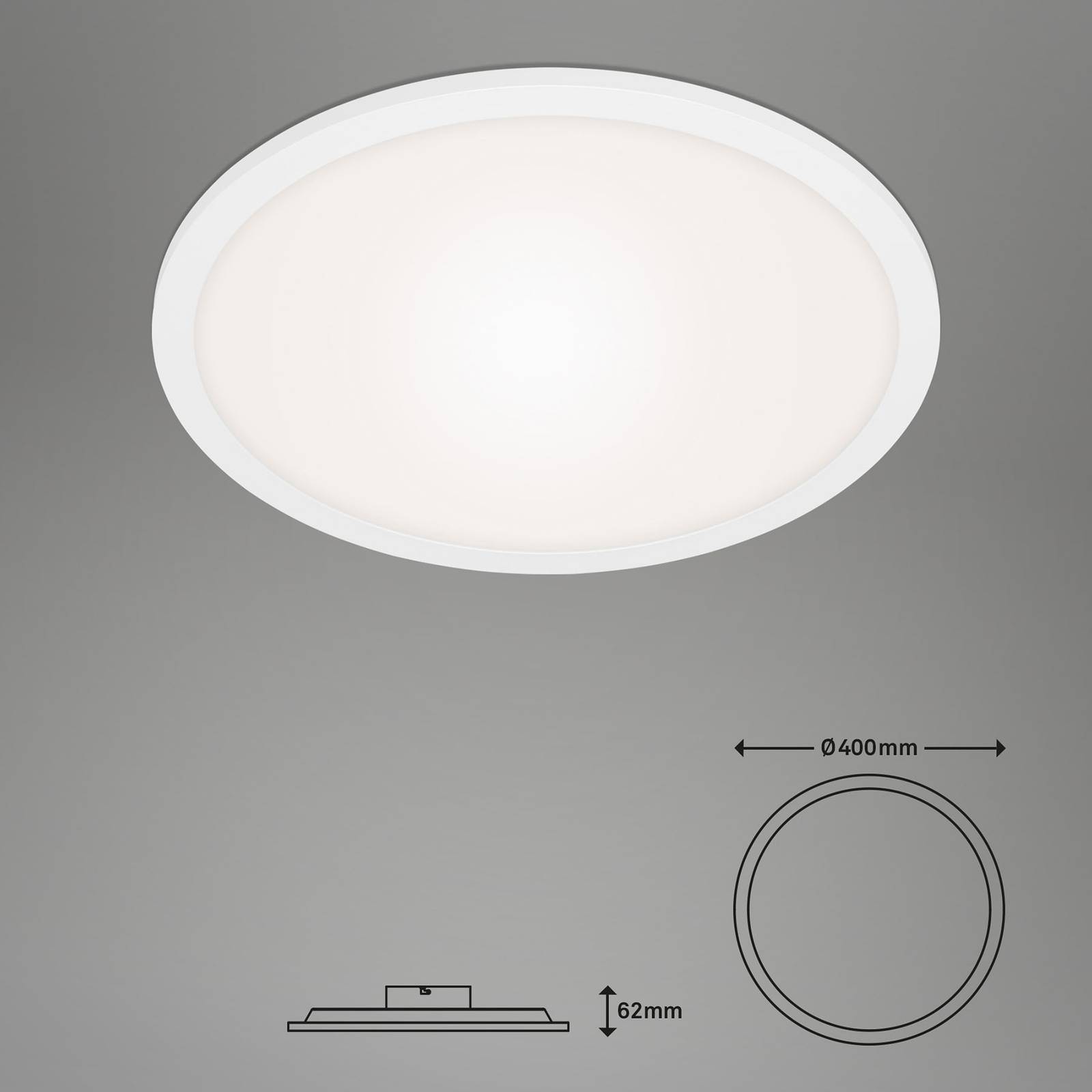 Panel LED Piatto CCT z pilotem, okrągły, biały