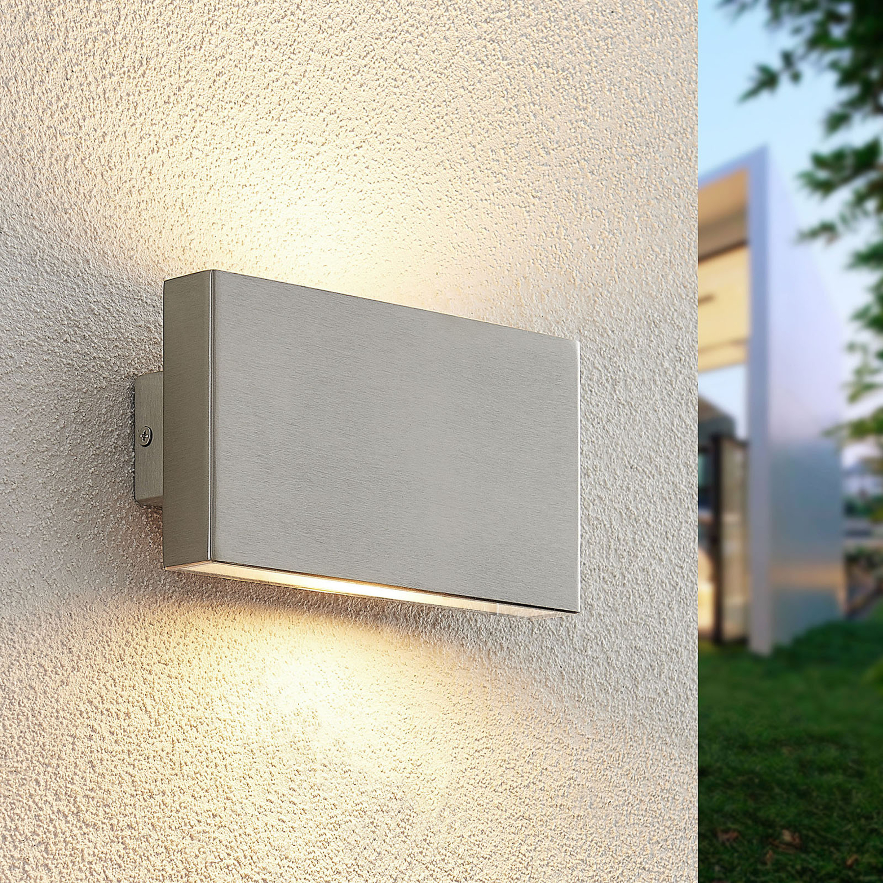 Arcchio Ploski wall lamp 2-bulb 18 cm stainless steel, stainless steel, plastic, 8 W, energy efficiency: A, W: 18 cm, H: 10 cm