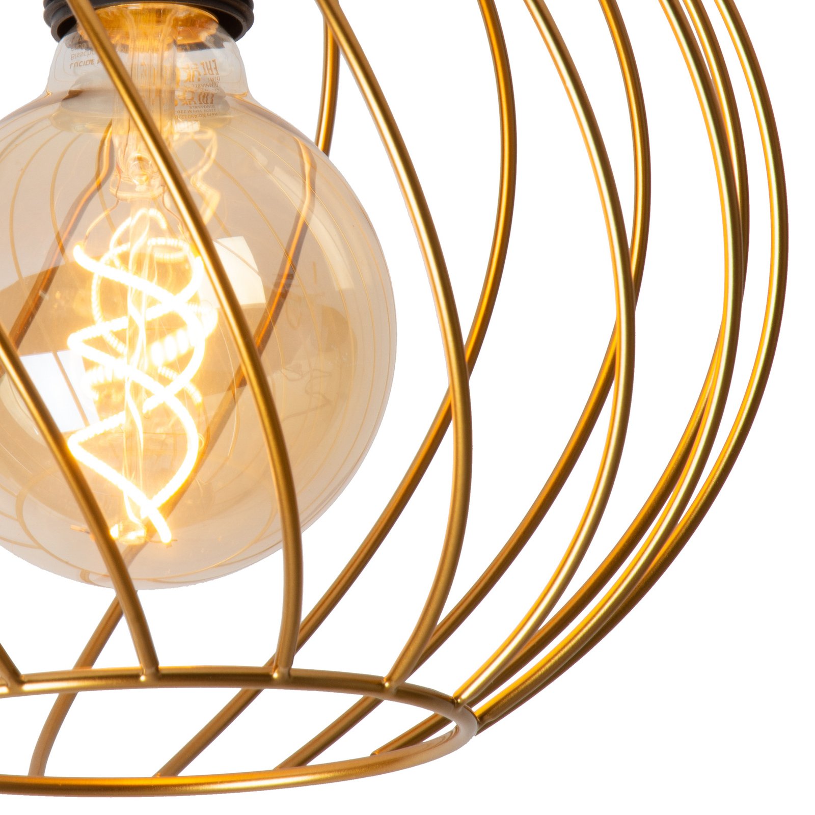 "Danza" lubinis šviestuvas, narvelio formos gaubtas, Ø 25 cm, aukso spalvos