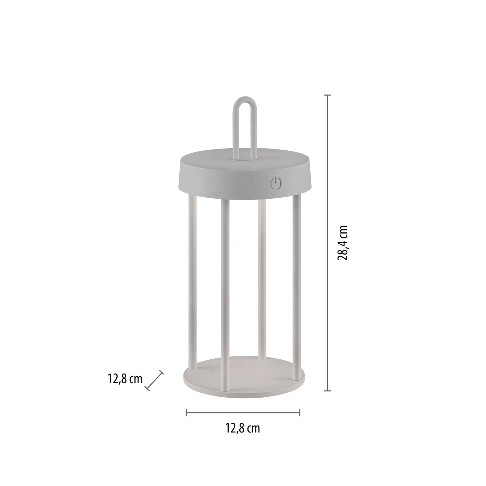 JUST LIGHT. LED-bordlampe Anselm gråbeige 28 cm jern