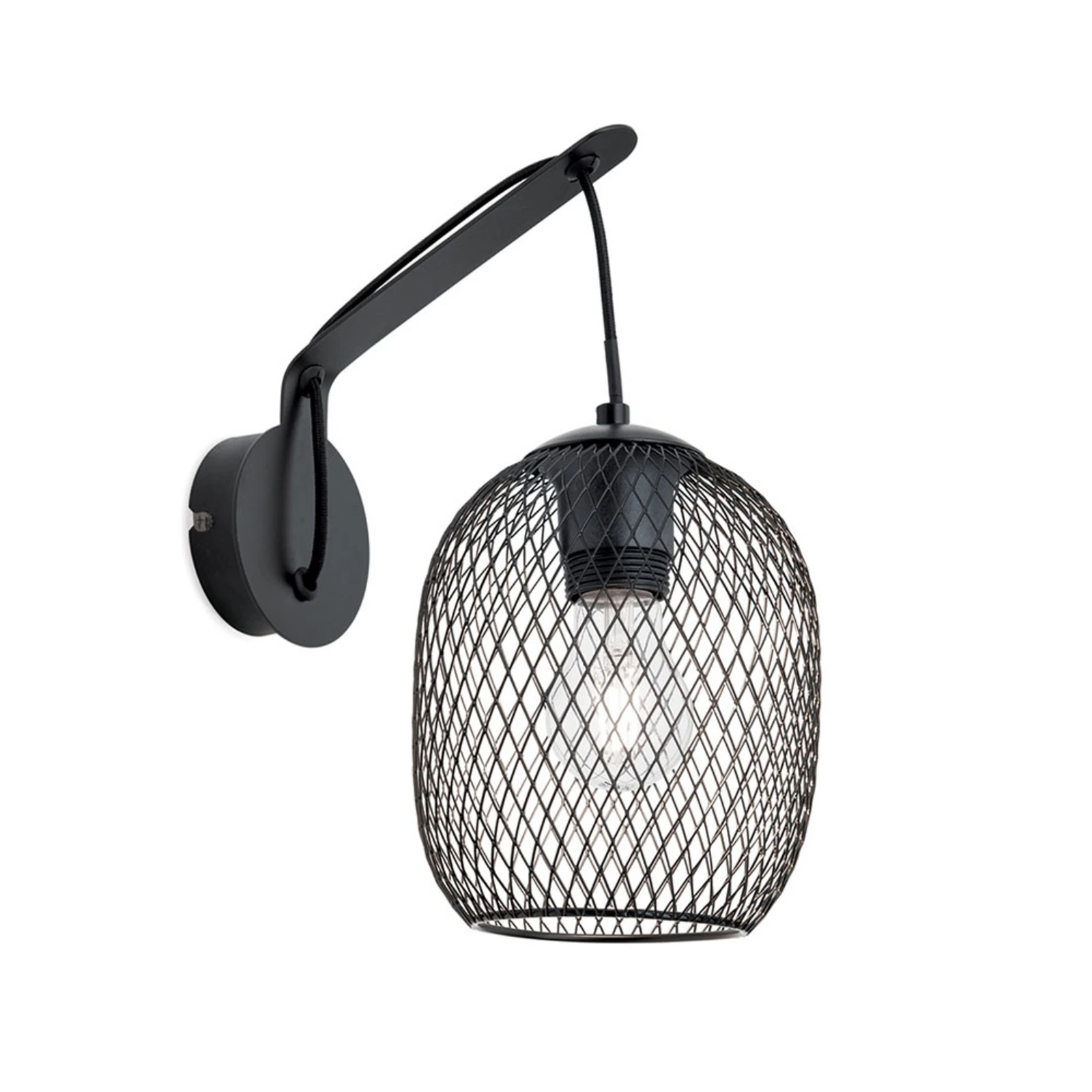 Lampa ścienna Georgina z kloszem klatkowym