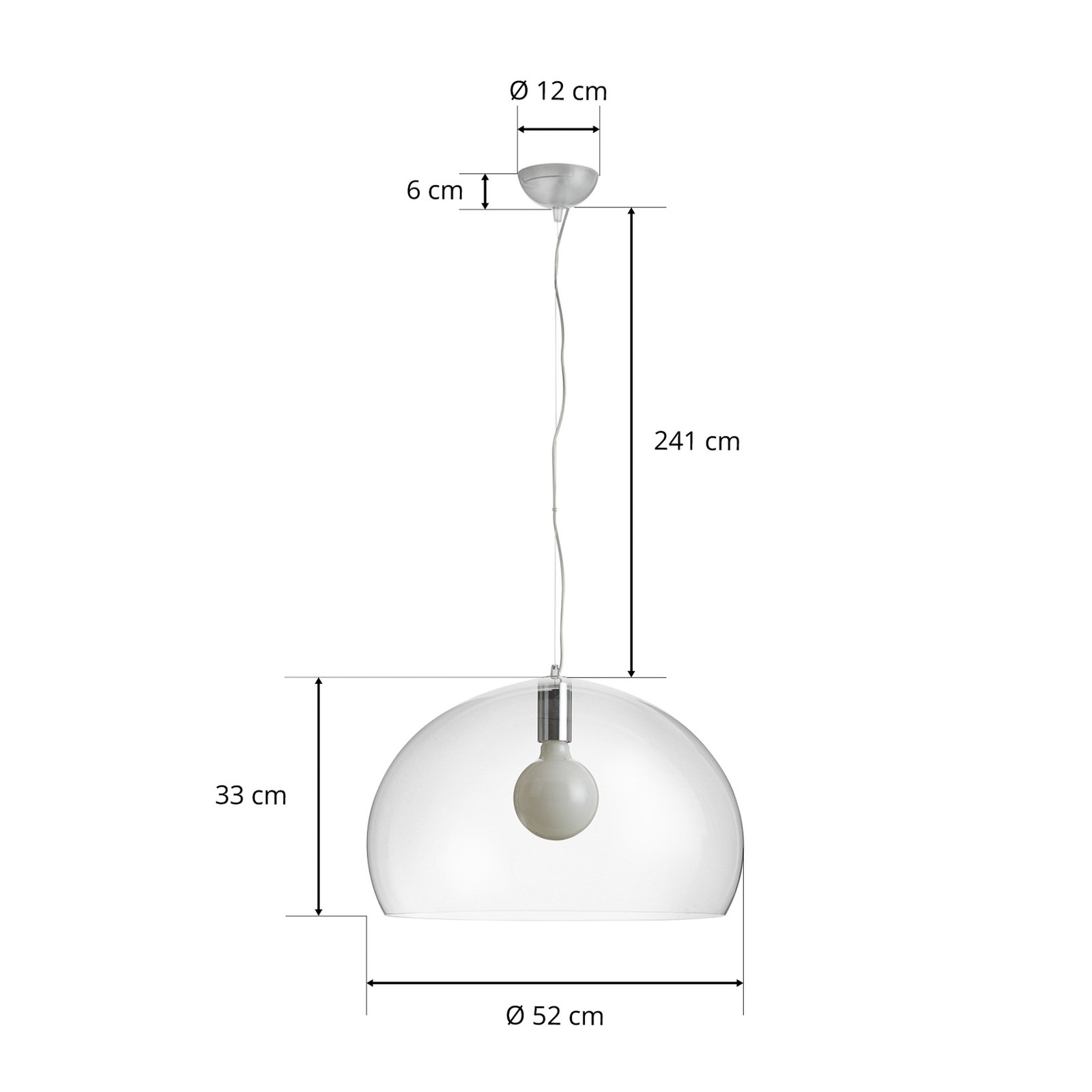 Kartell FL/Y lampă suspendată LED, transparent