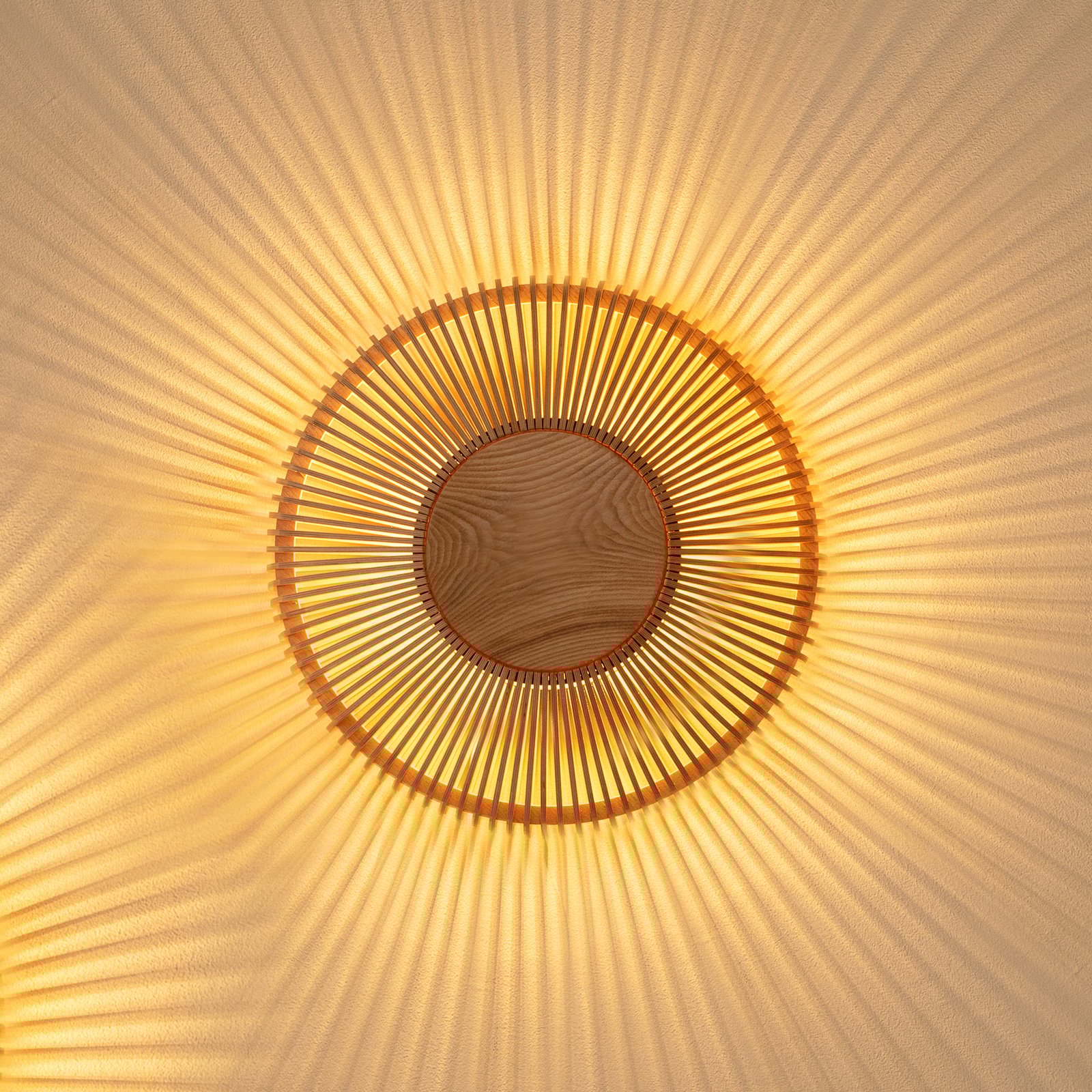 UMAGE Clava up wall light made of wooden slats