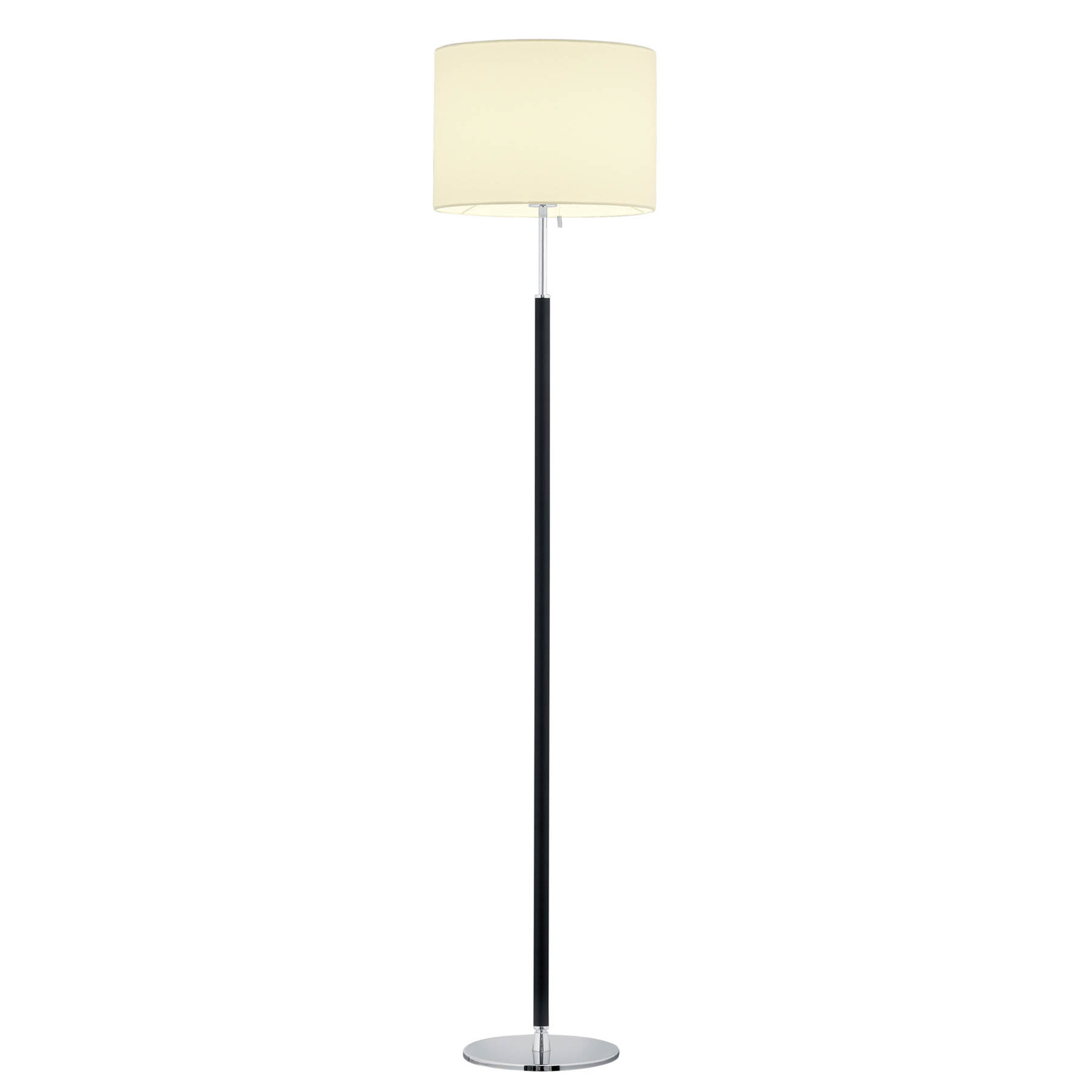 Pull floor lamp, fabric lampshade, 161 cm