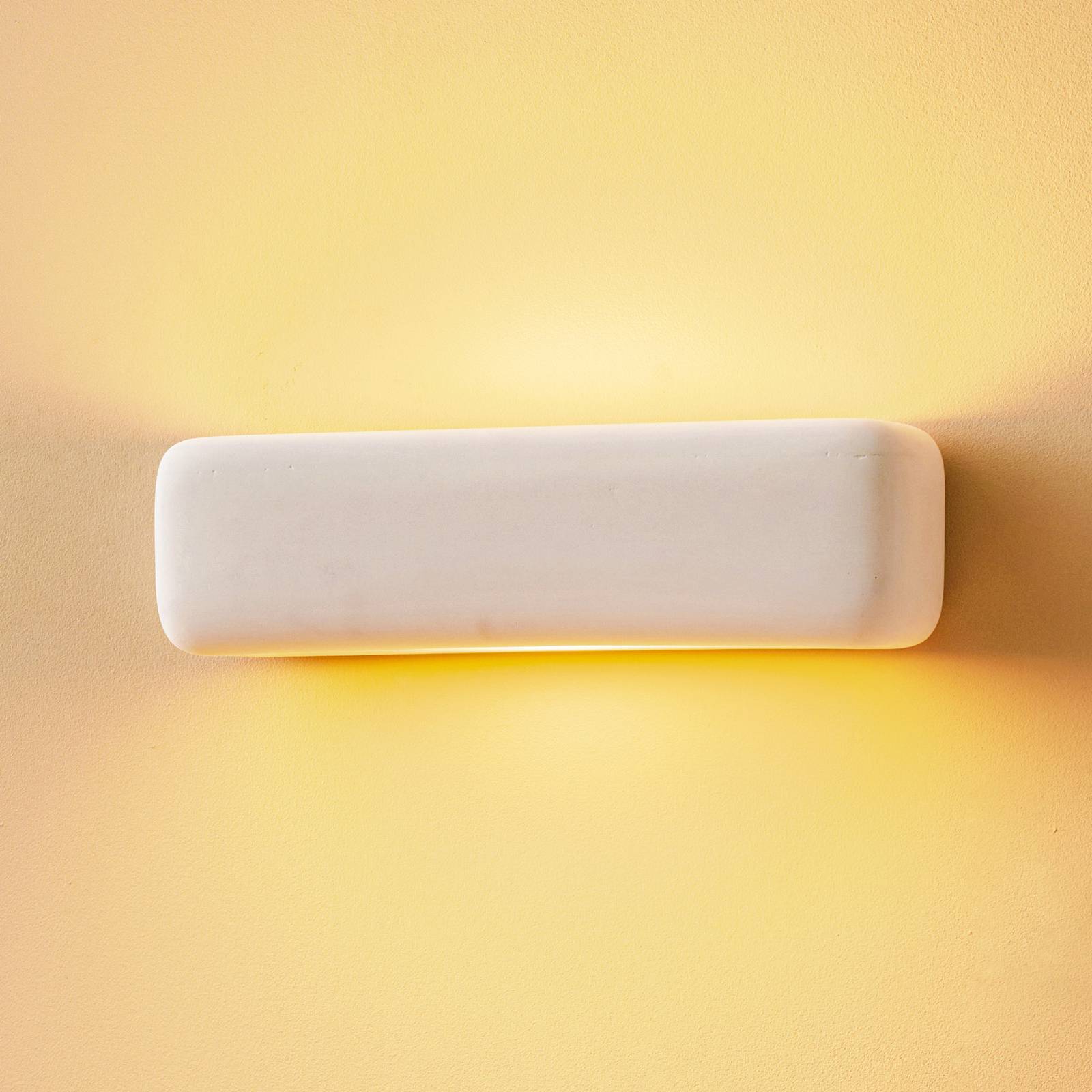 Image of SOLLUX LIGHTING Applique Noris up/down di ceramica bianca