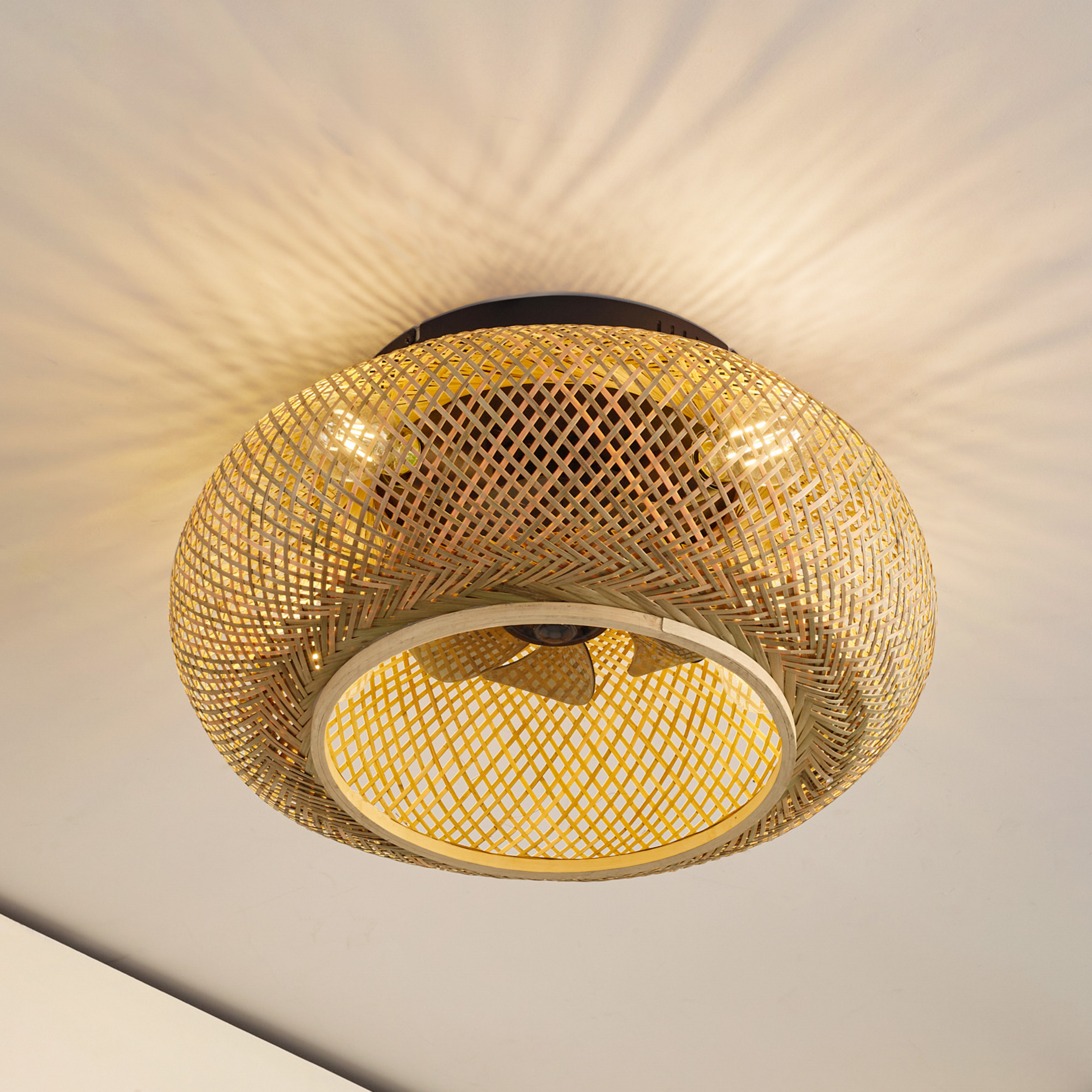 Lucande takfläkt med lampa Cordie, DC, tyst, Ø 53 cm
