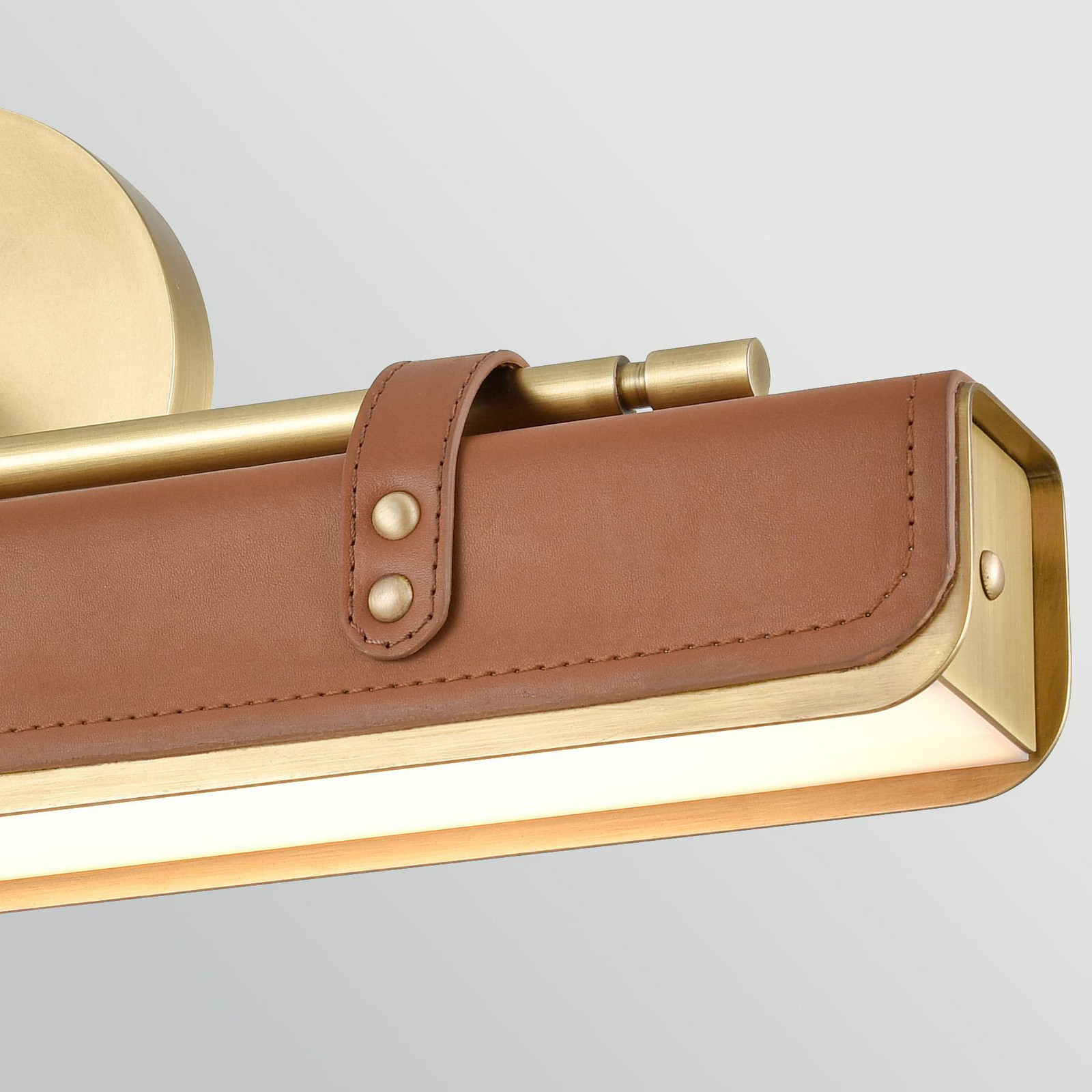 Quintiesse Aplică LED VALISE maro/alamă veche 50 cm piele sintetică - Camera de zi / sufragerie - Vintage - maro alamă veche - Metal