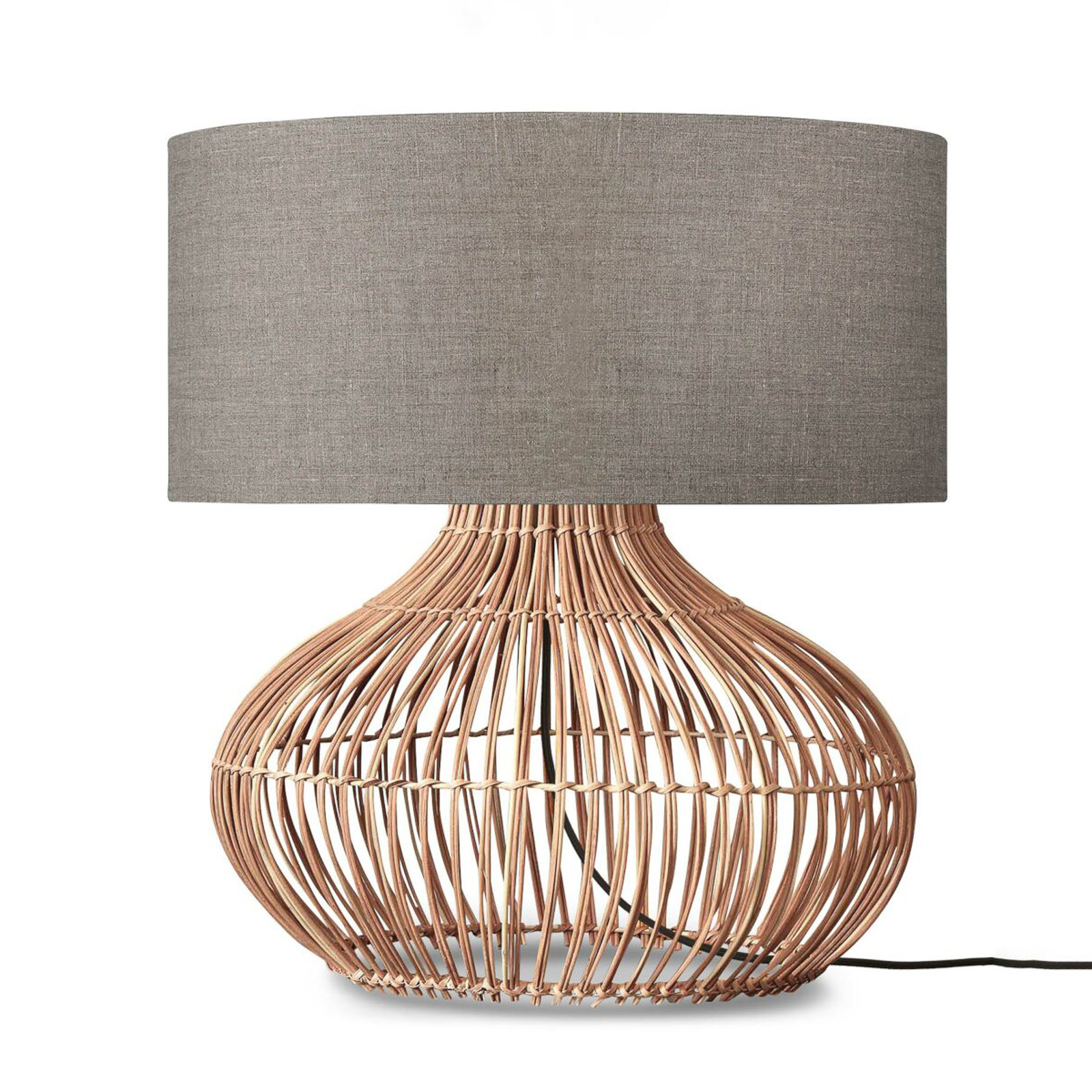 Good &amp; Mojo Kalahari tafellamp 47cm donker linnen