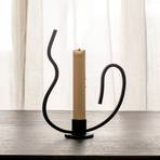 ferm LIVING Bougeoir Valse Low, noir, fer