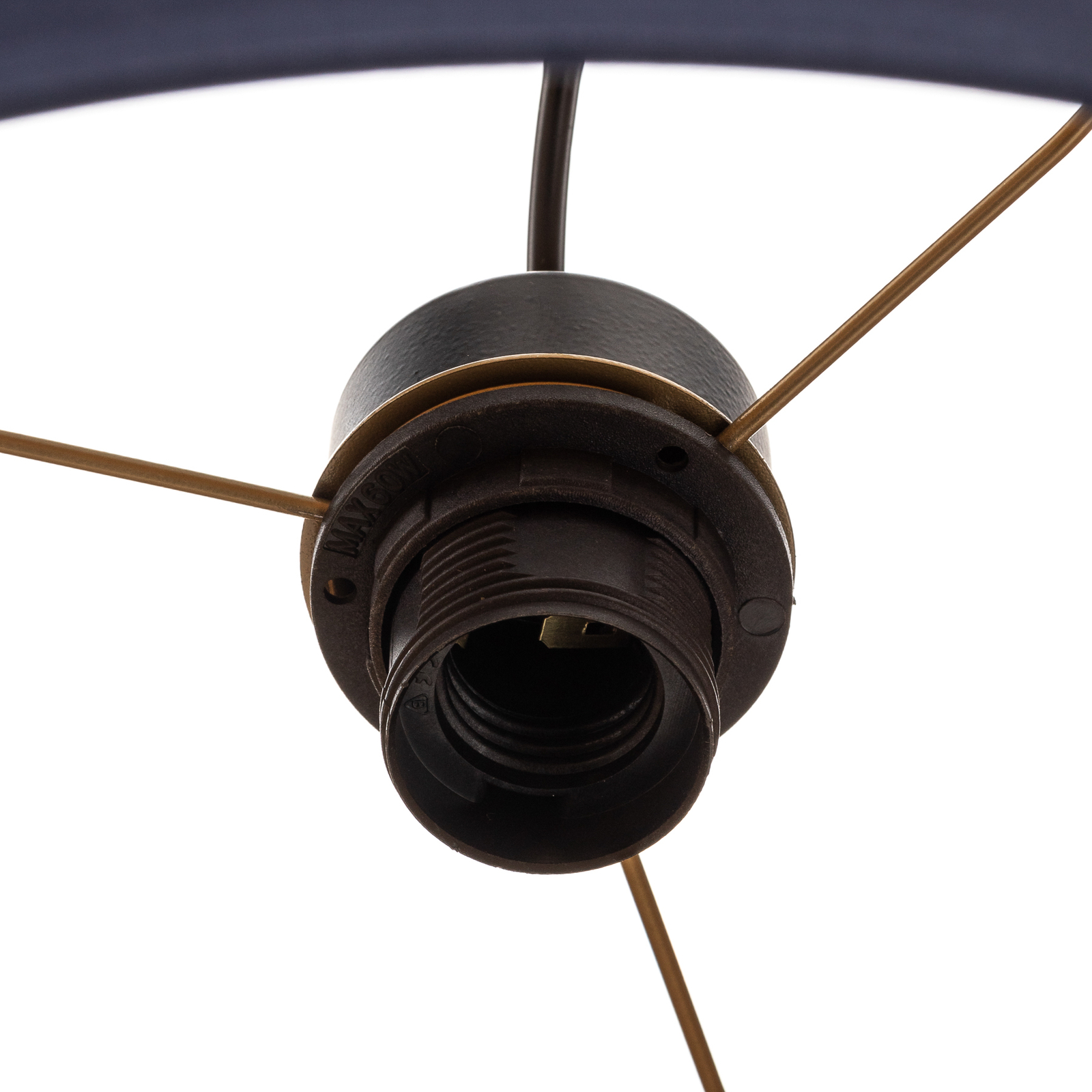 Lámpara colgante Soho cilíndrica 1fl. Ø 40cm azul/oro