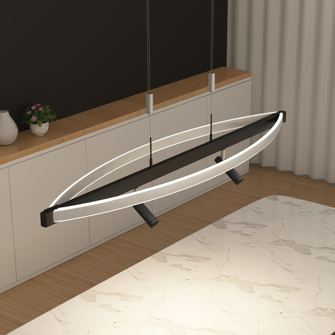 Lucande Matwei suspension LED, ovale, nickel