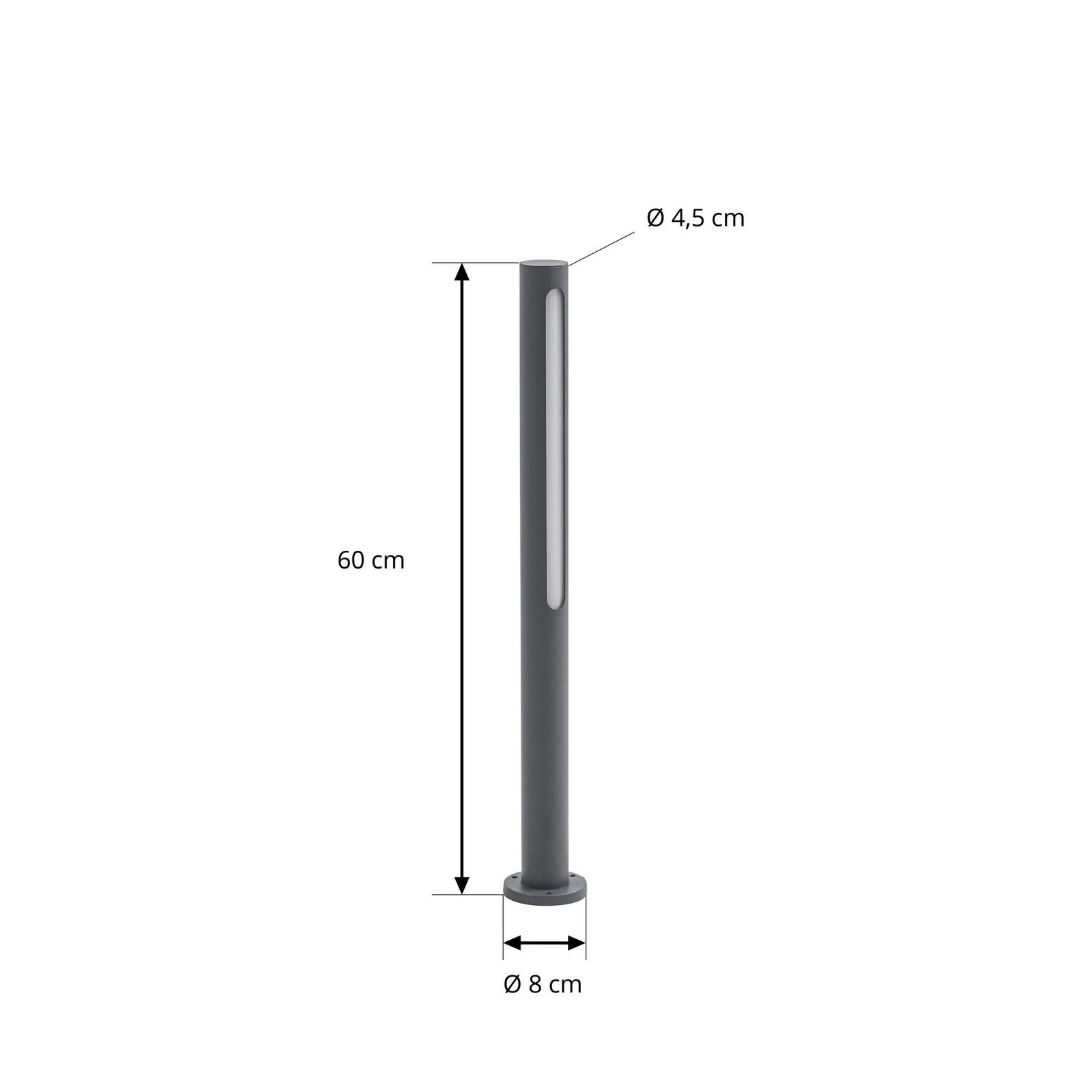 Lindby LED-pylväsvalaisin Liravel, korkeus 60 cm, antrasiitti, IP65 Lindby LED-pylväsvalaisin Liravel, korkeus 60 cm, antrasiitti, IP65