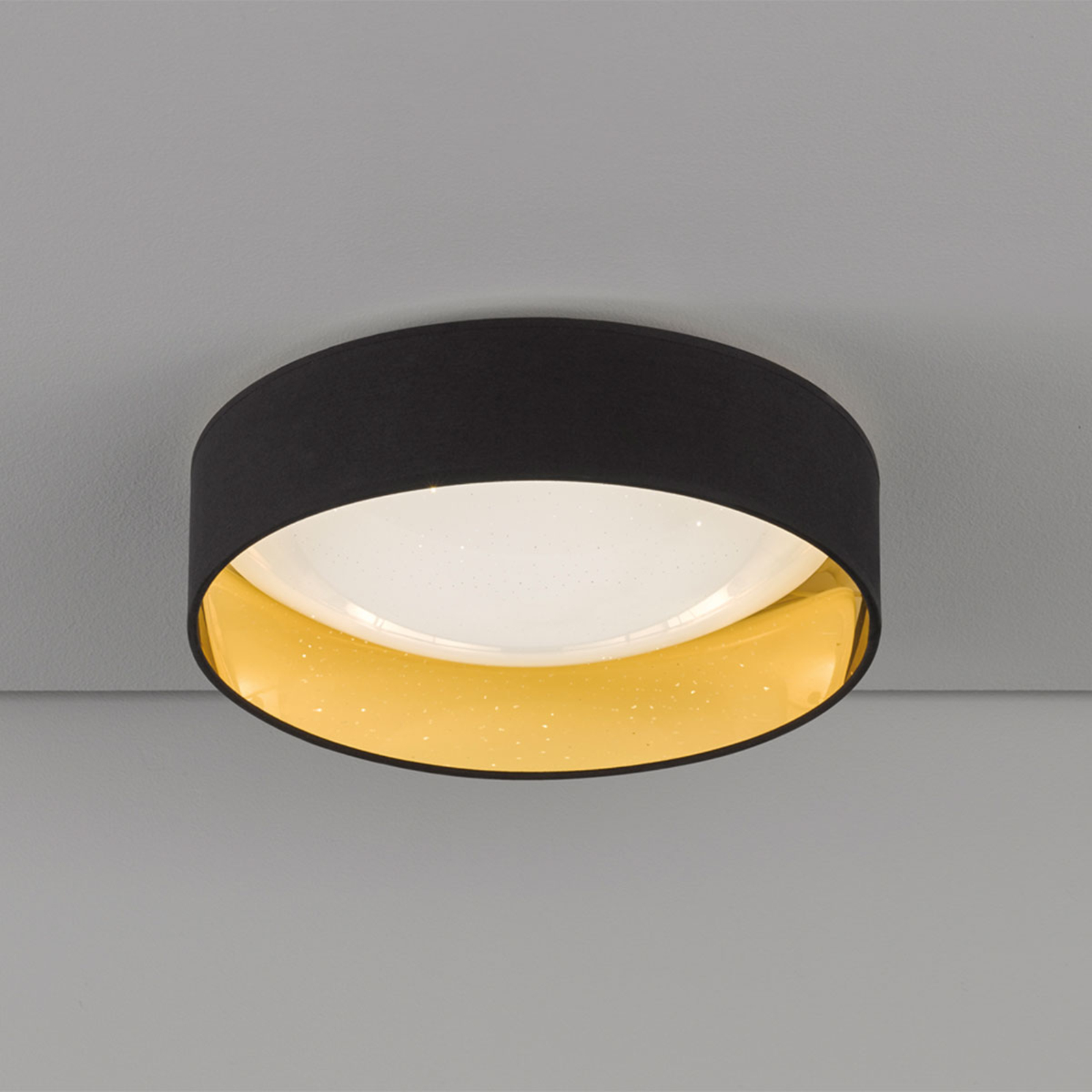 Schwarz-goldene LED-Deckenleuchte Sete kaufen | Lampenwelt.ch