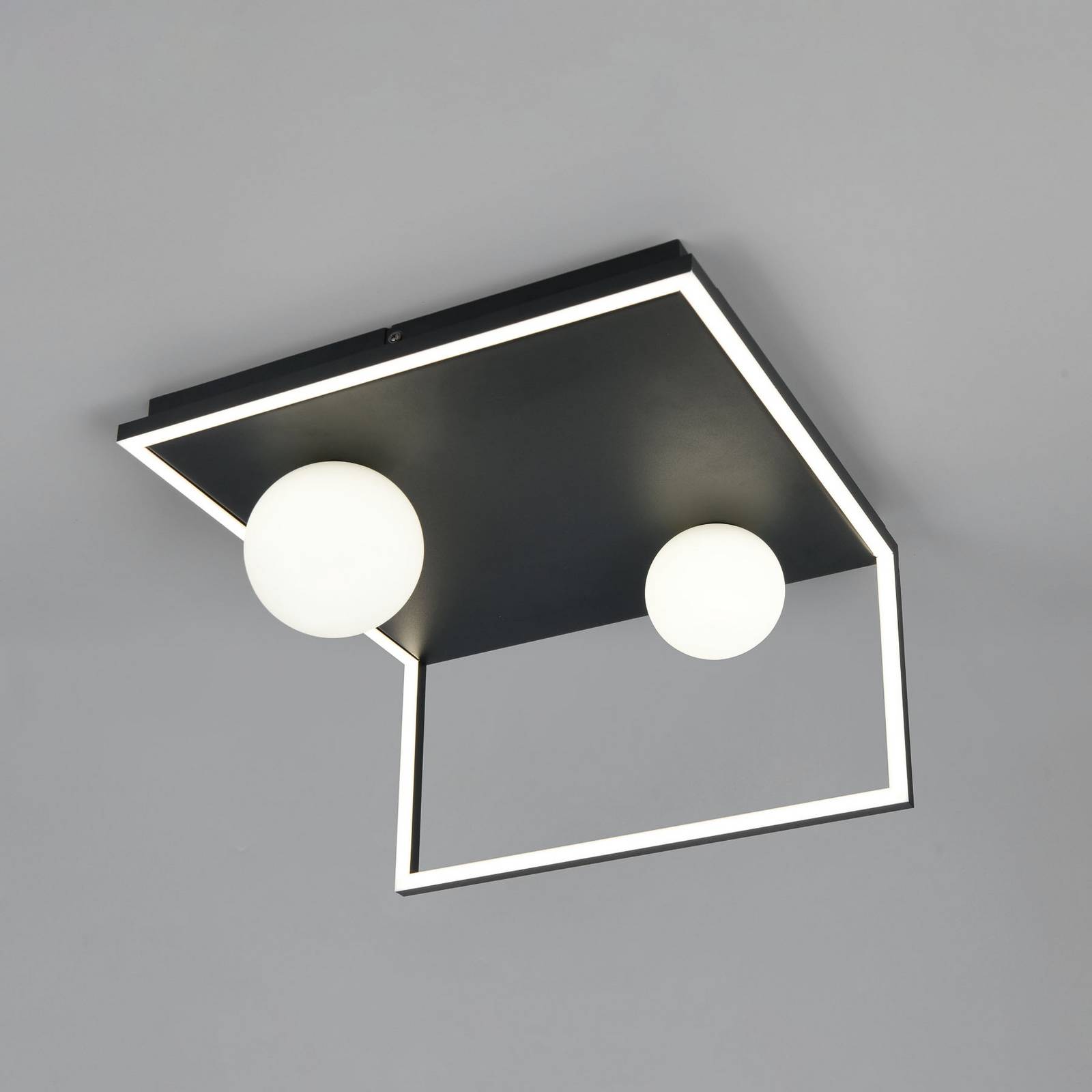 Trio Lighting LED plafondlamp Arola, matzwart, breedte 37 cm, metaal