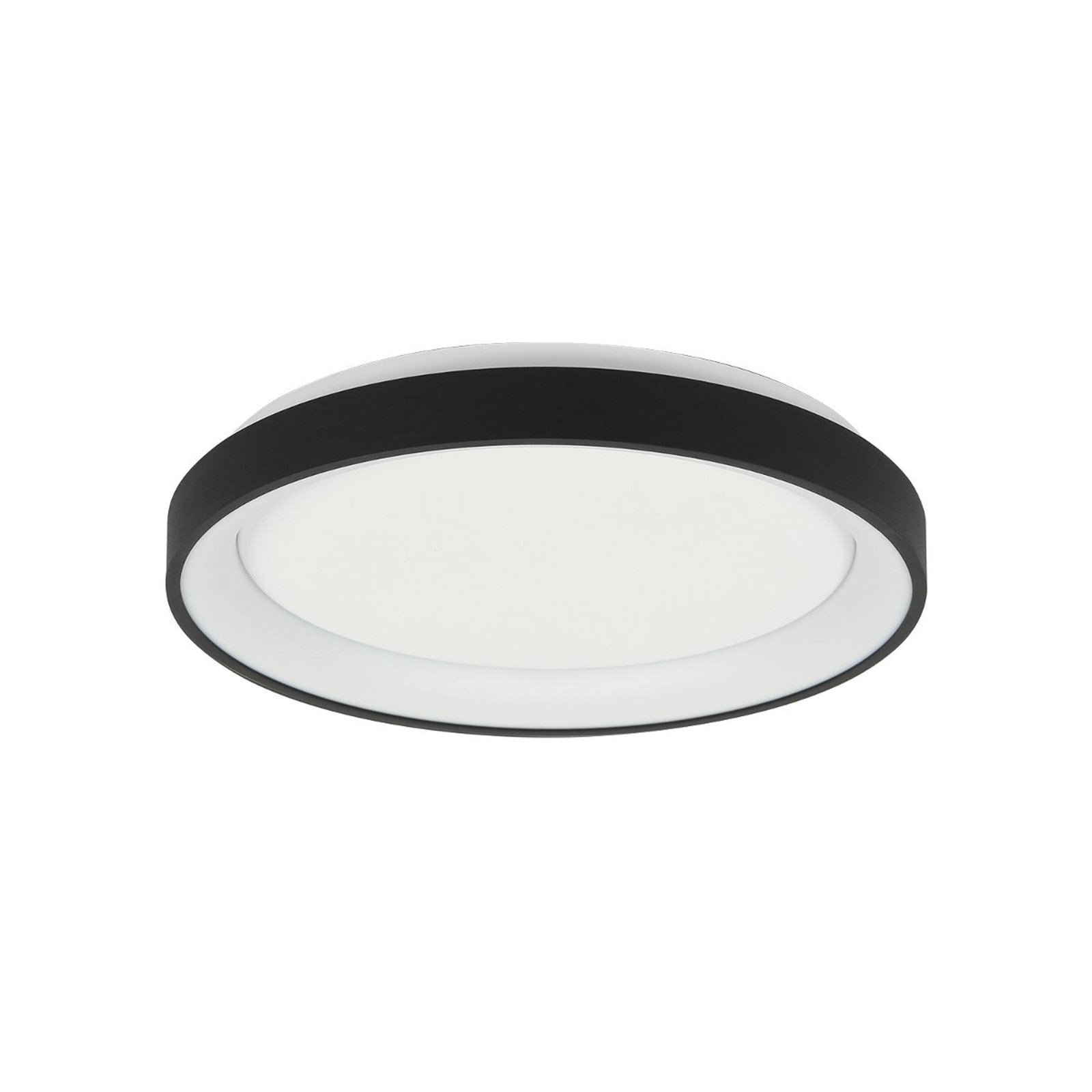 Ringlede LED taklampe, svart, høyde 6 cm, Ø 38 cm