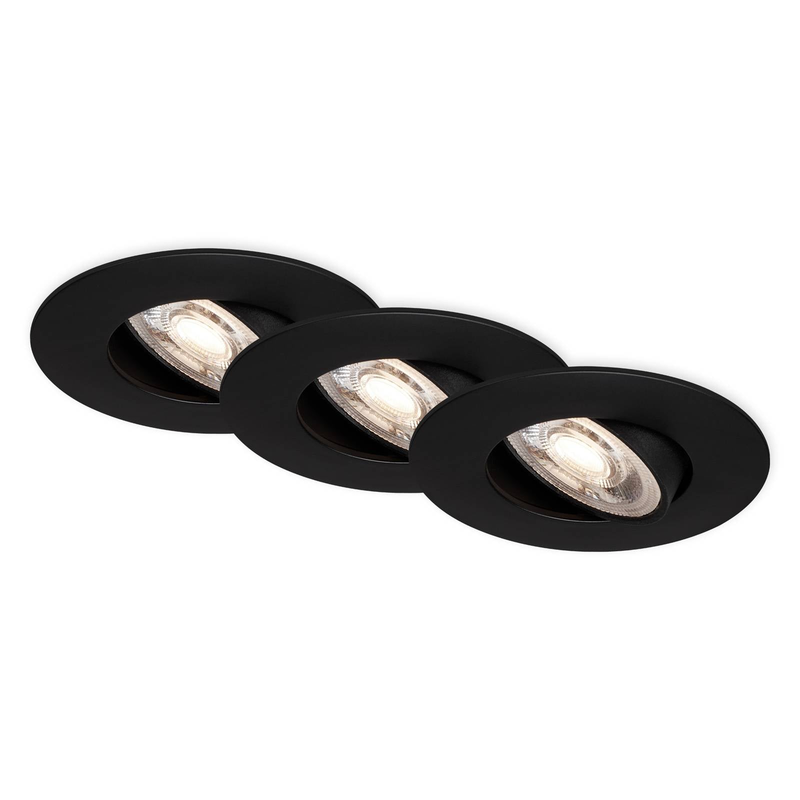 LED-Einbauspot 7602 3er IP65 3.000 K schwarz