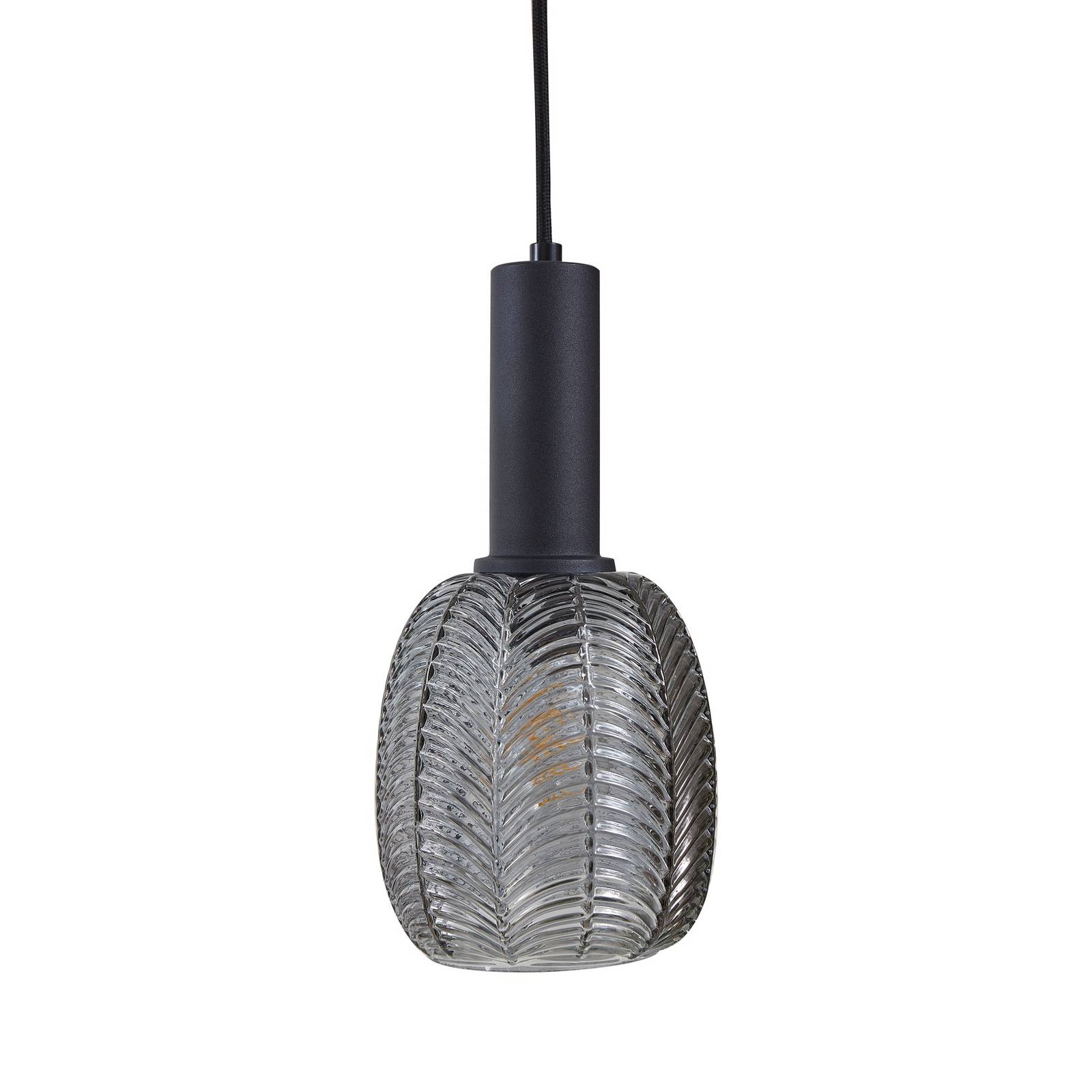 Lampa wisząca Lindby Tolli, szary/czarny, szkło, 6-punktowa