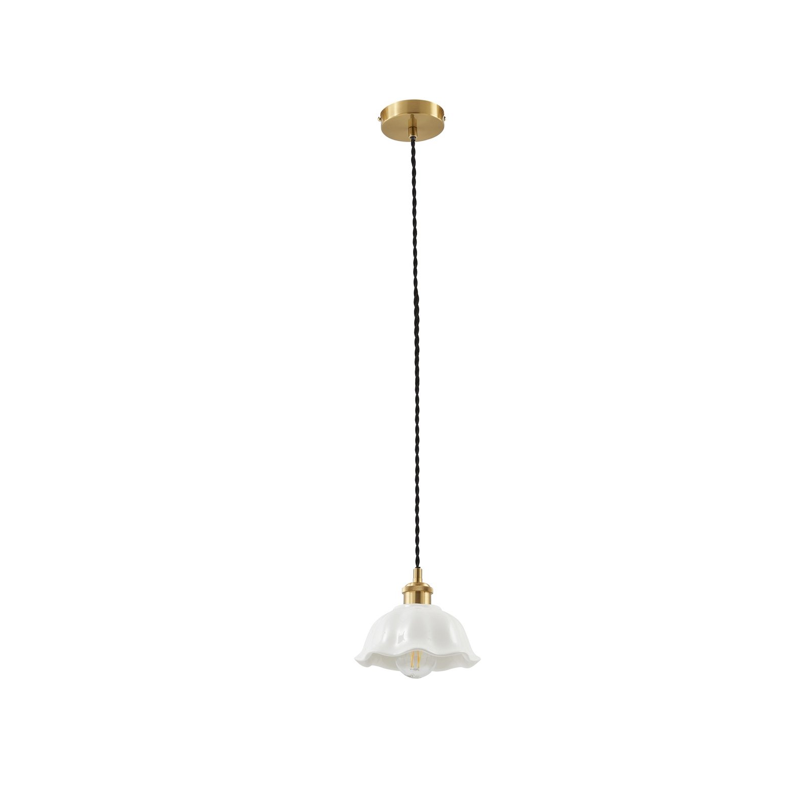 Annegret Pendant White/Brass - Lindby