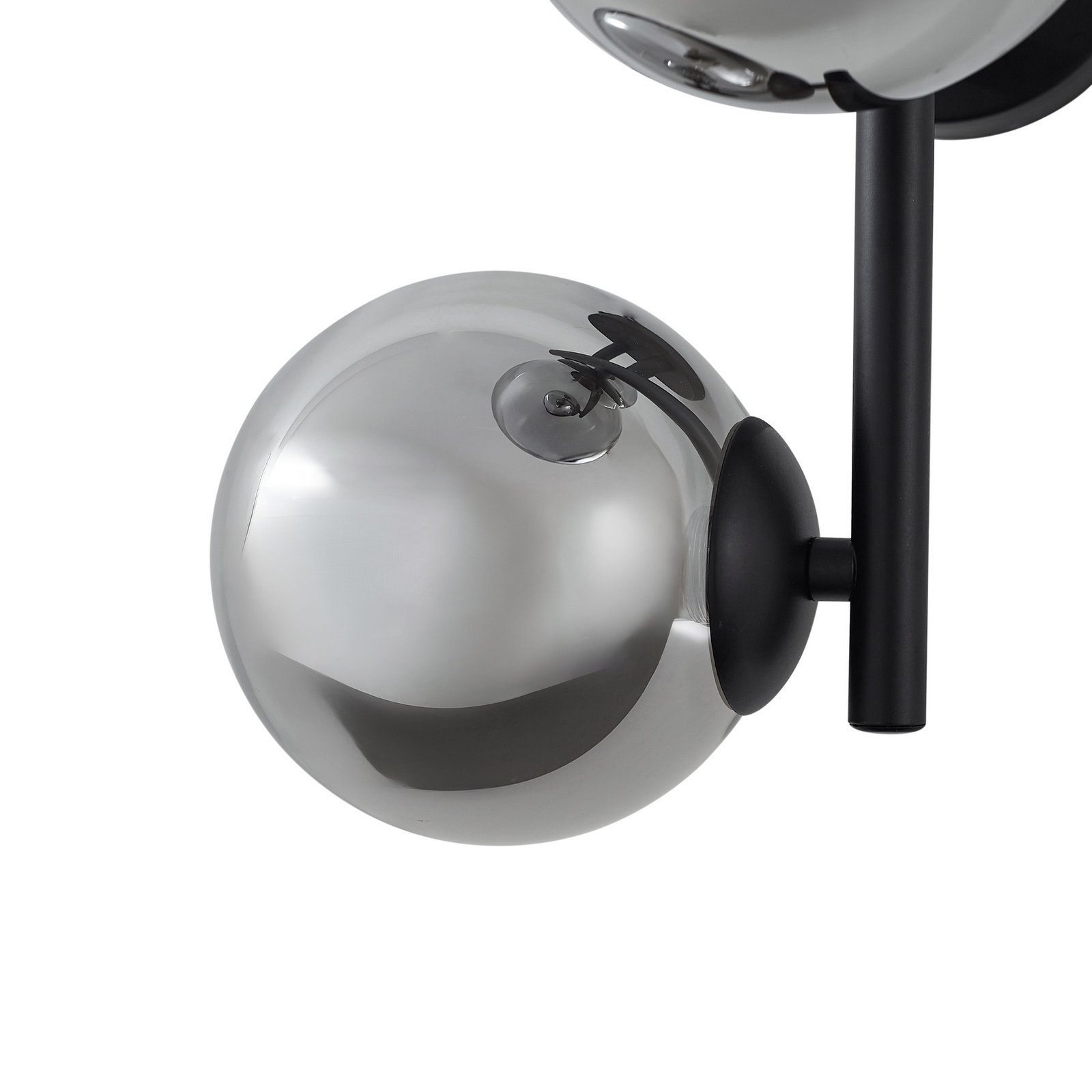Lindby Wandleuchte Orbelia, schwarz, 3-flammig, Glas, G9