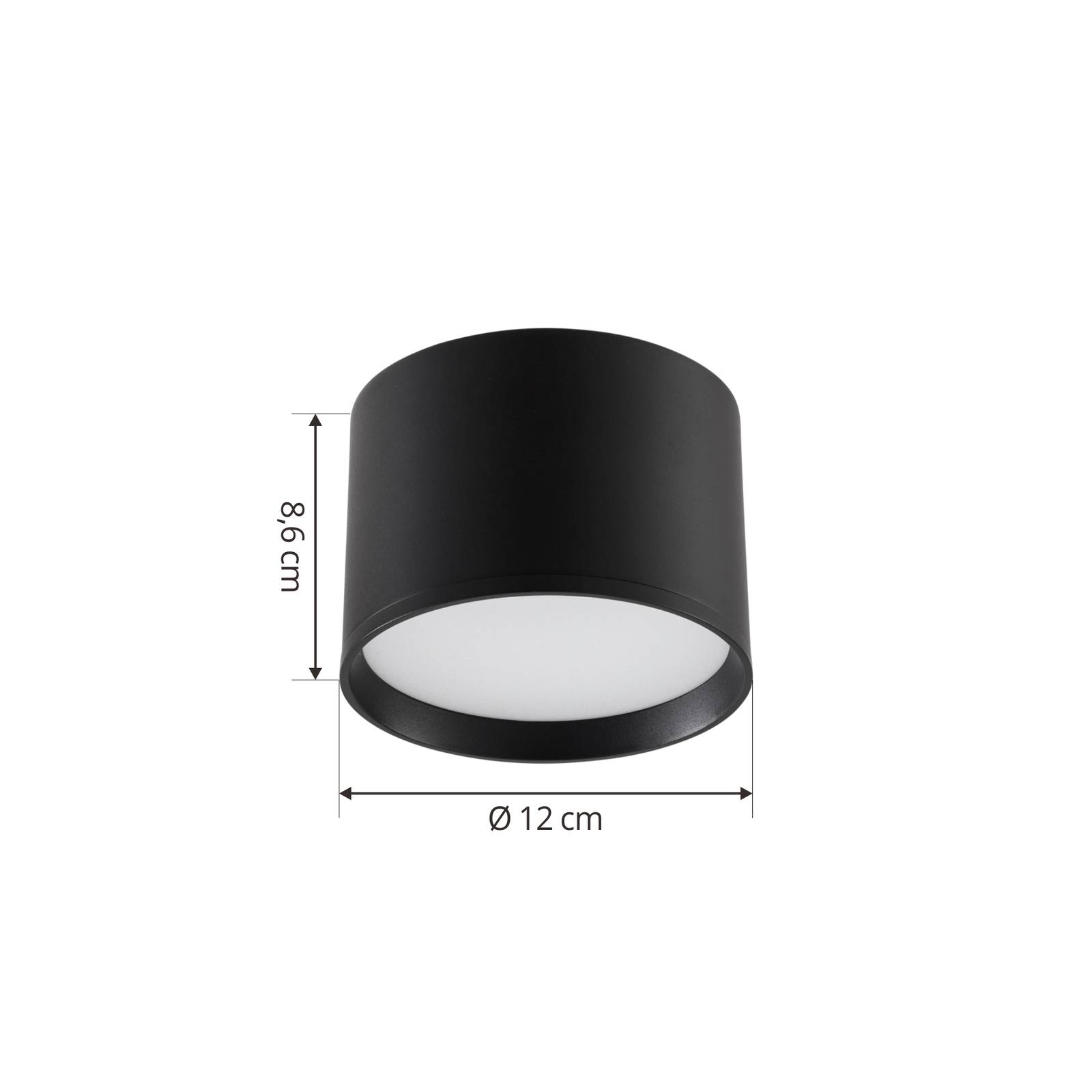 Reflektor LED Lindby Nivoria, Ø 12 cm, 15 W, czarny, metalowy