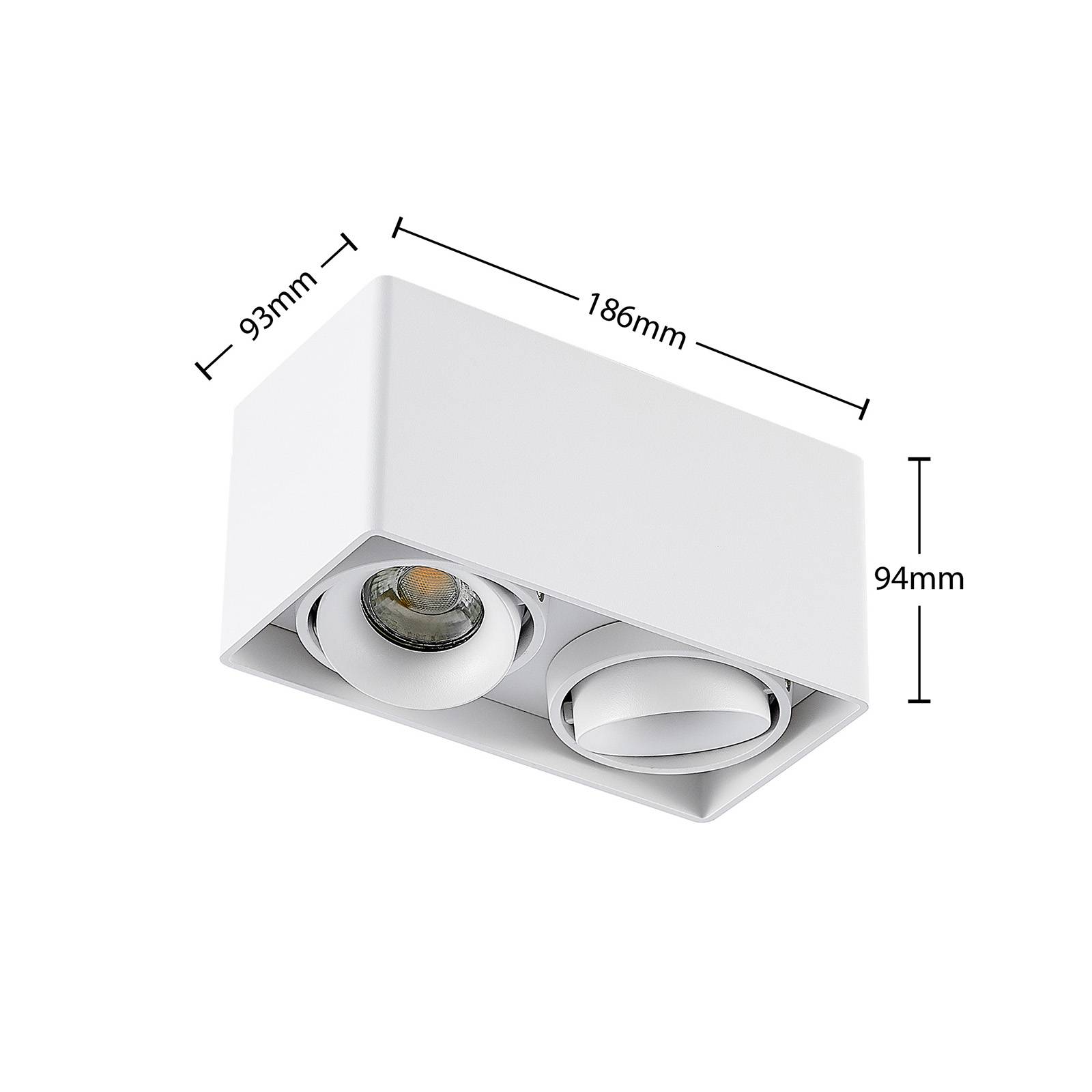 Arcchio Kubika downlight GU10, 2-punktowa, biała